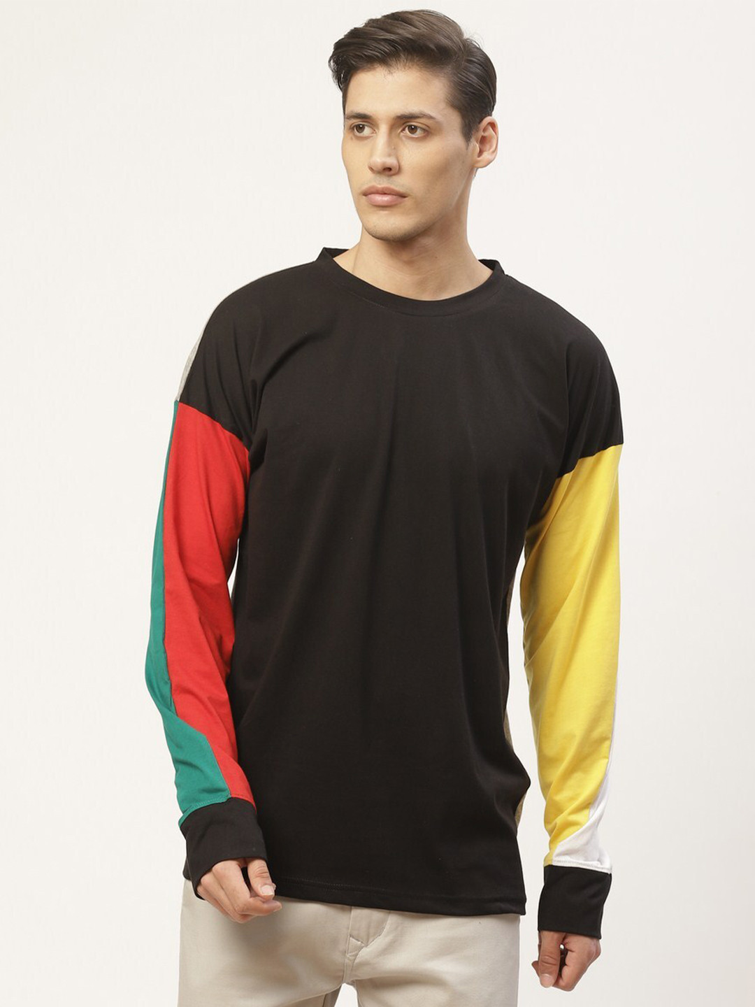 

PAUSE SPORT Colourblocked Cotton T-shirt, Black