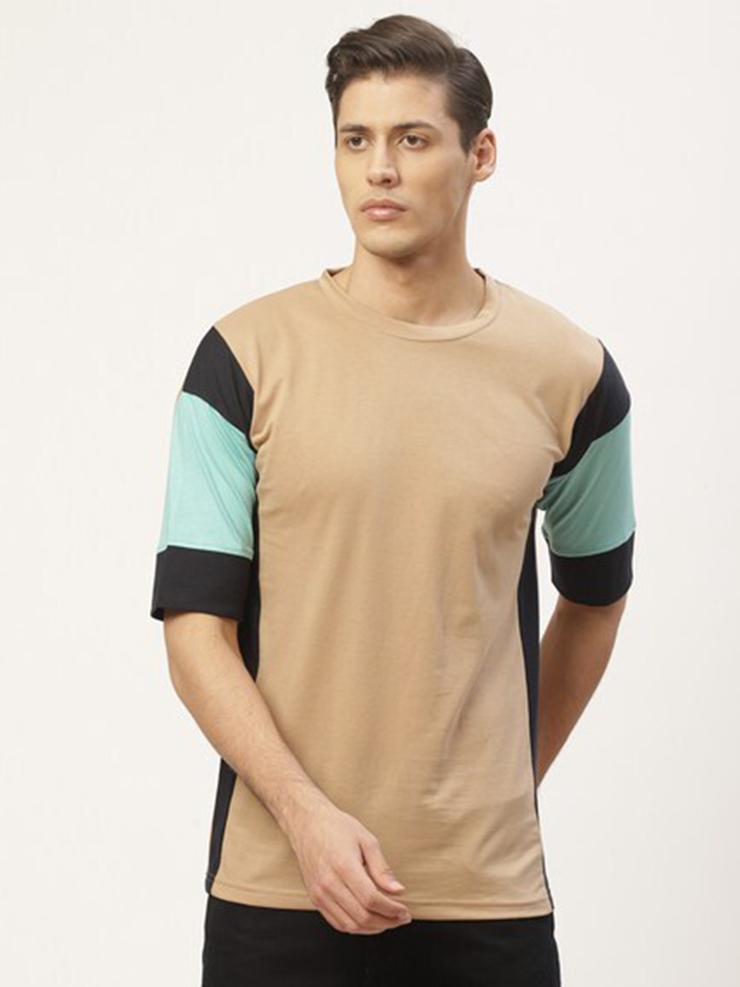 

PAUSE SPORT Colourblocked Cotton T-shirt, Coffee brown