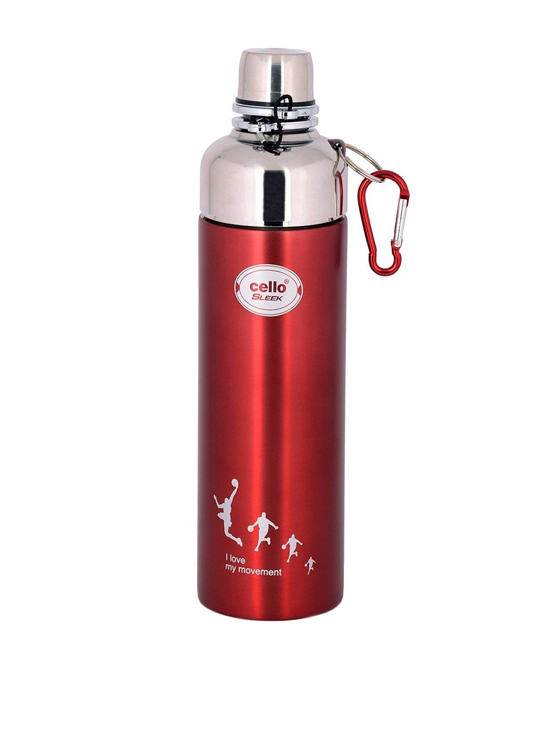 

Cello Sleek Red Stainless Steel Double Walled Vacusteel Water Flask 900 ml