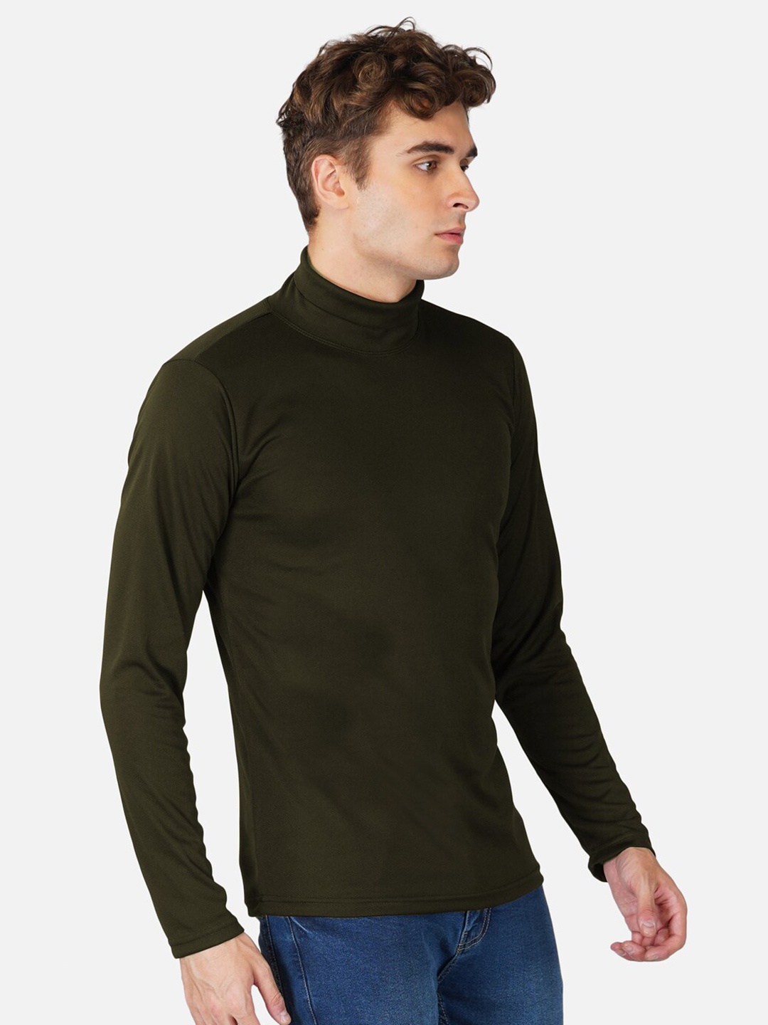 

CLAFOUTIS Turtle Neck Slim Fit T-shirt, Olive