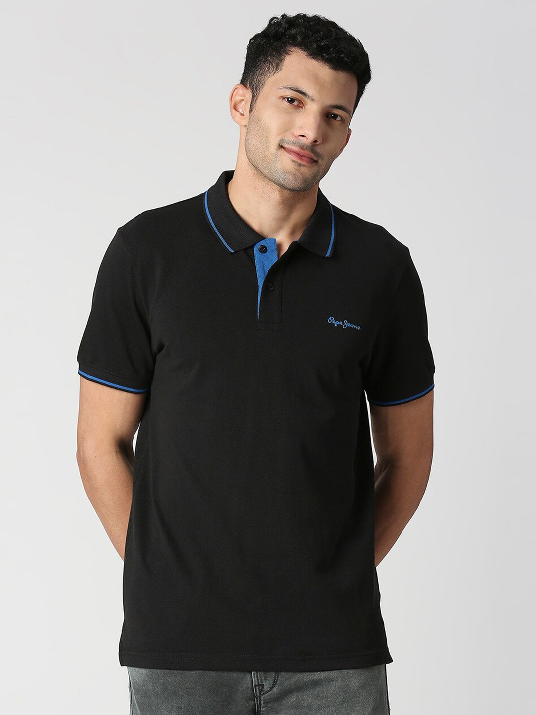 

Pepe Jeans Polo Collar Pure Cotton T-shirt, Black