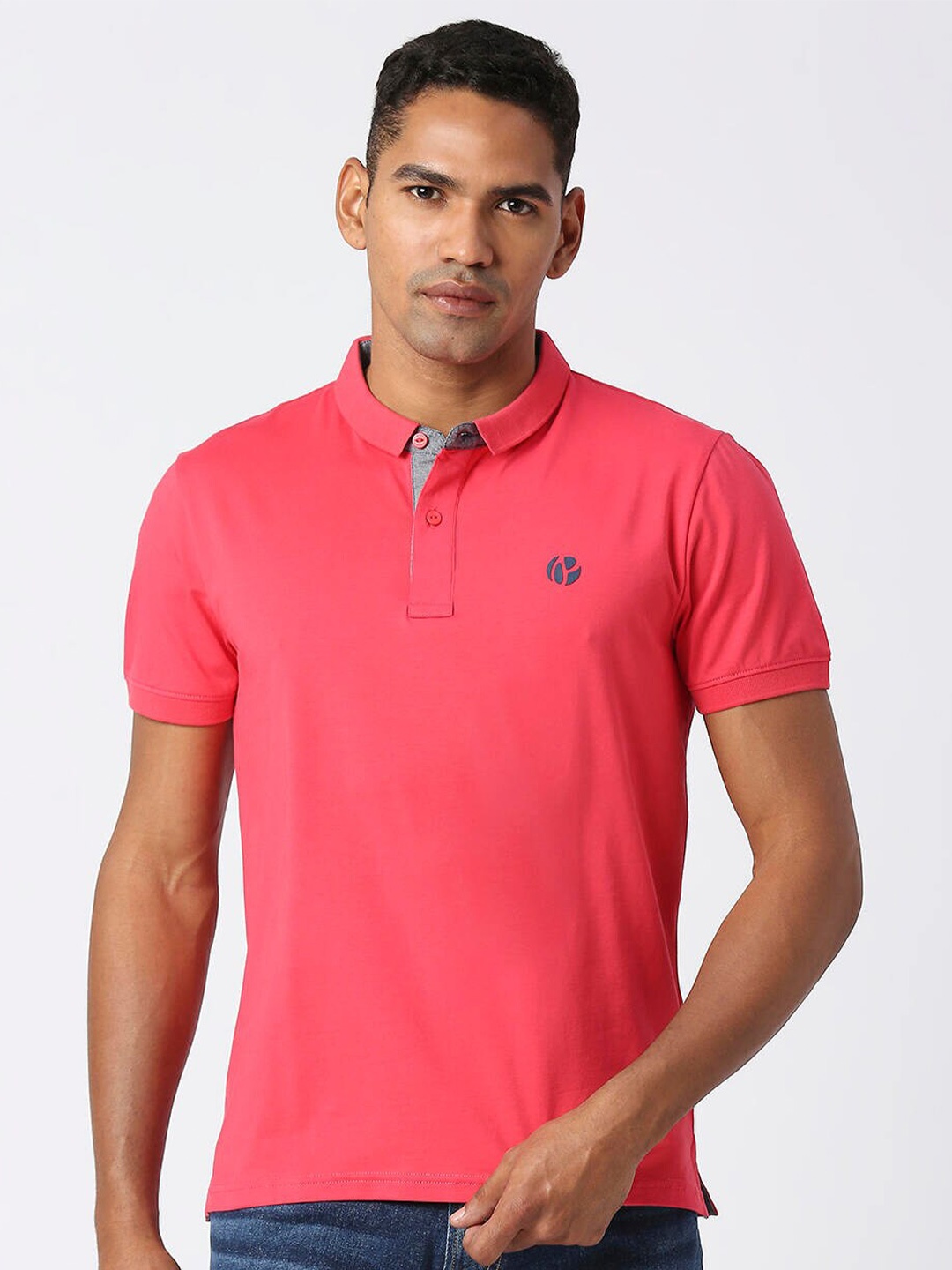 

Pepe Jeans Men Pure Cotton Polo Collar T-shirt, Coral