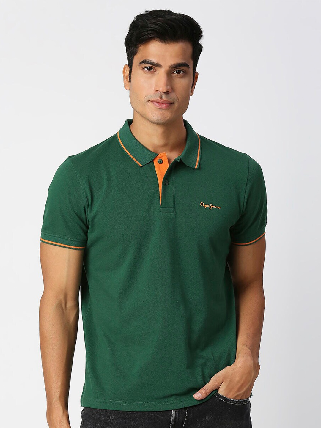 

Pepe Jeans Polo Collar Pure Cotton T-shirt, Green