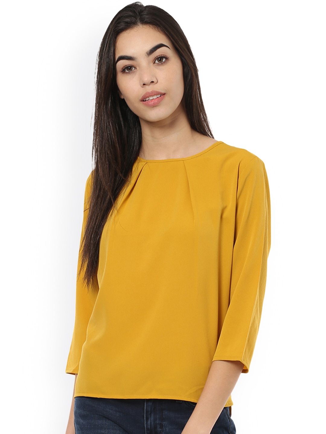 

Harpa Women Mustard Yellow Solid Top