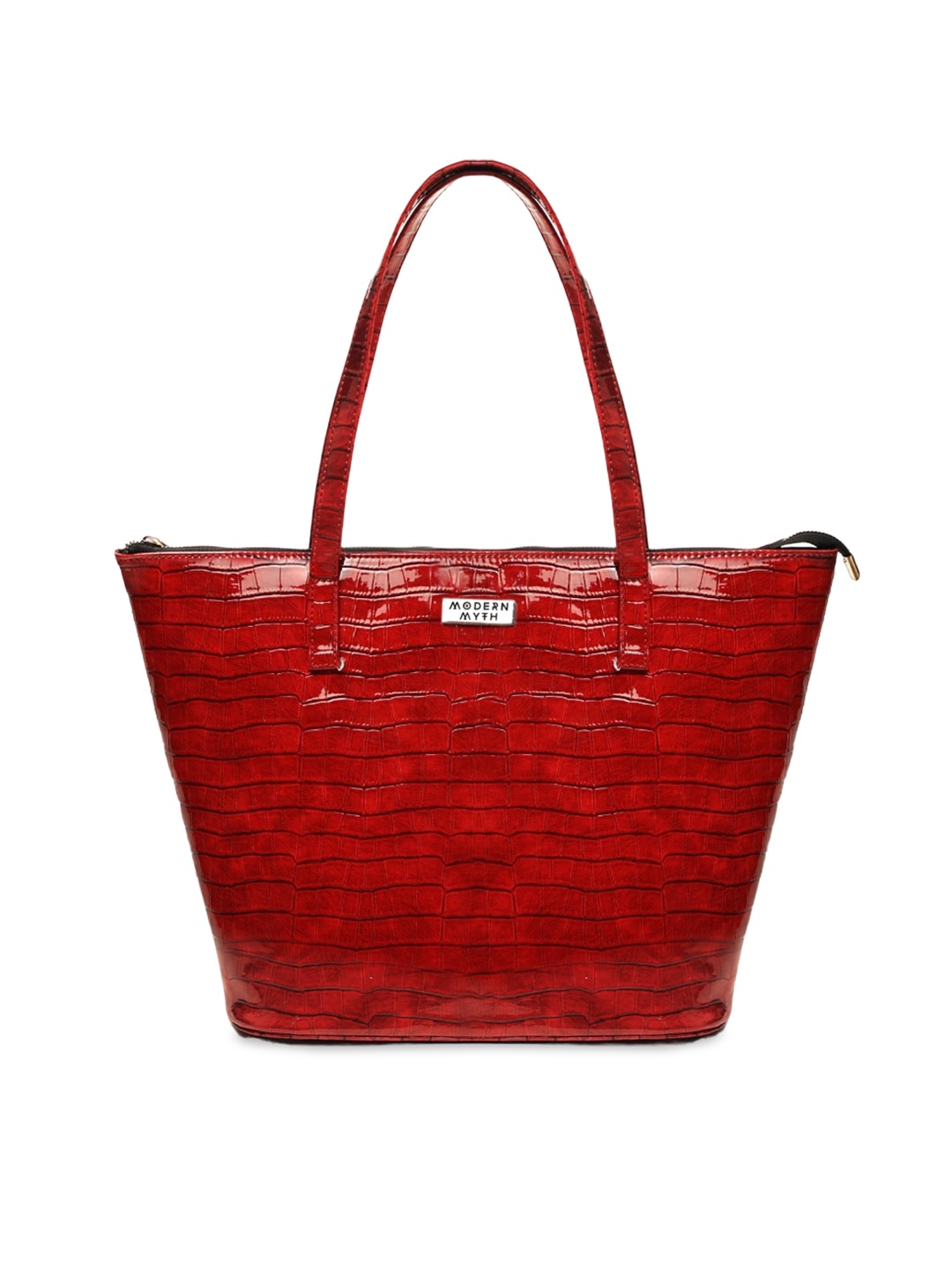 

MODERN MYTH Textured Structured Shoulder Bag, Red