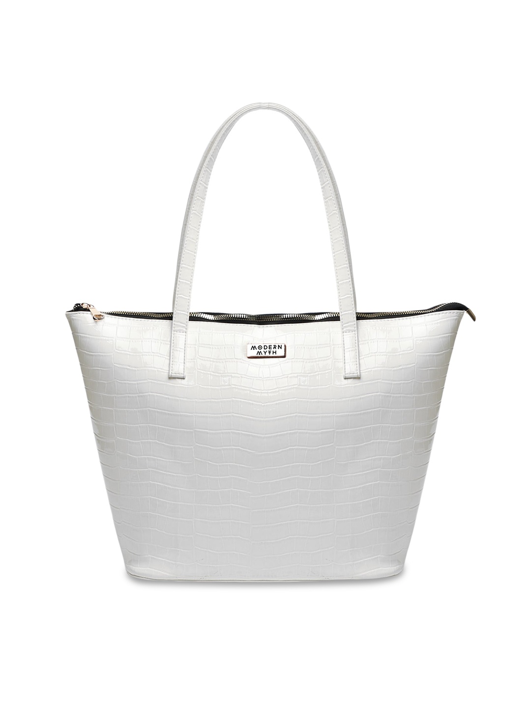 

MODERN MYTH Textured Structured Handheld Bag, White