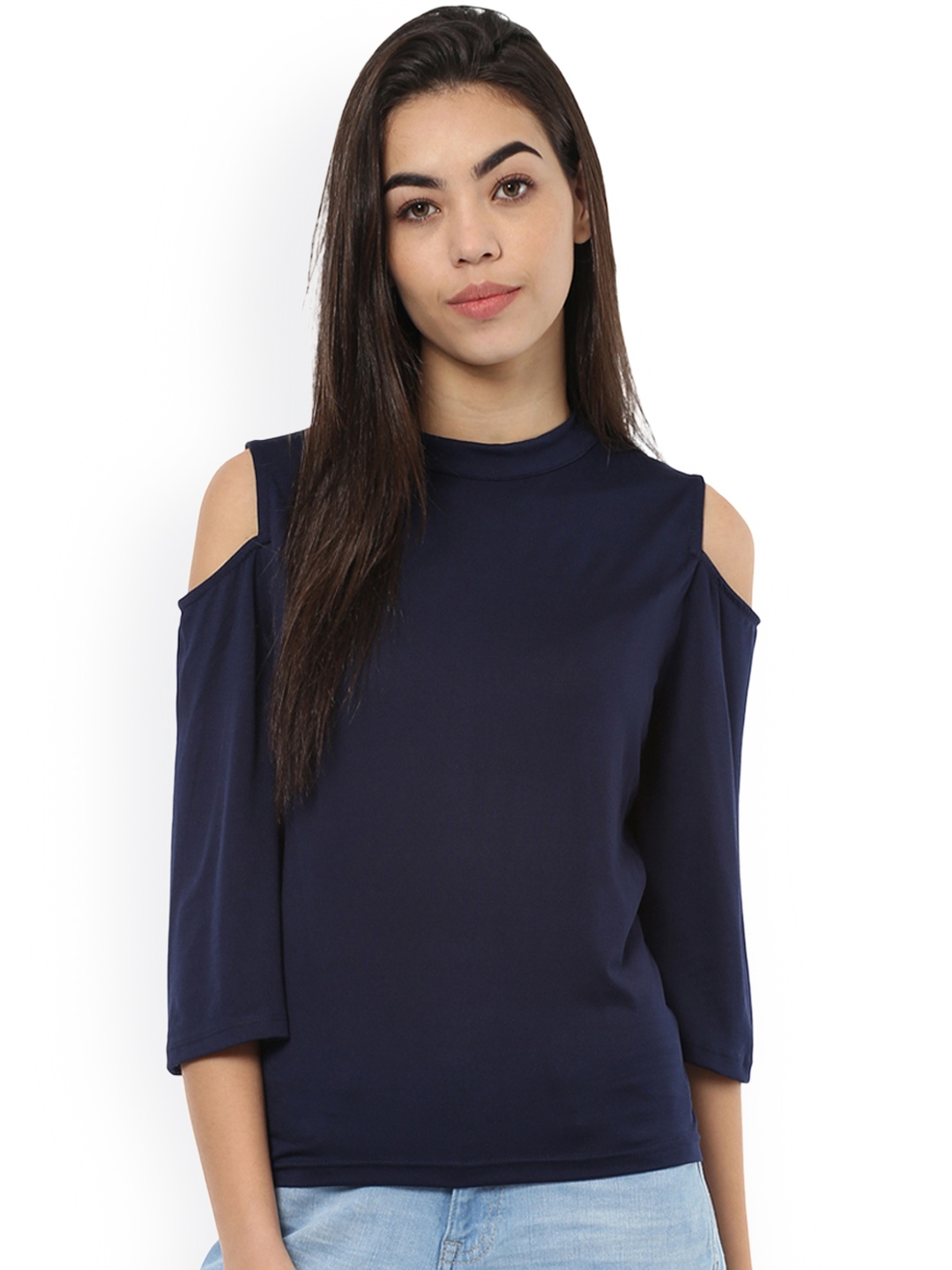 

Harpa Women Navy Blue Solid Top