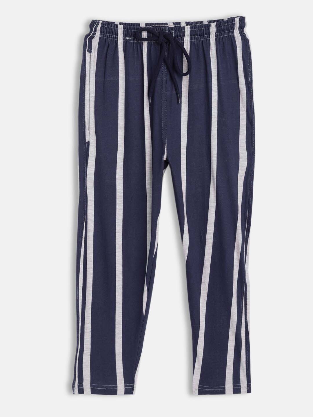 

SEYBIL Girls Striped Mid-Rise Capris, Navy blue