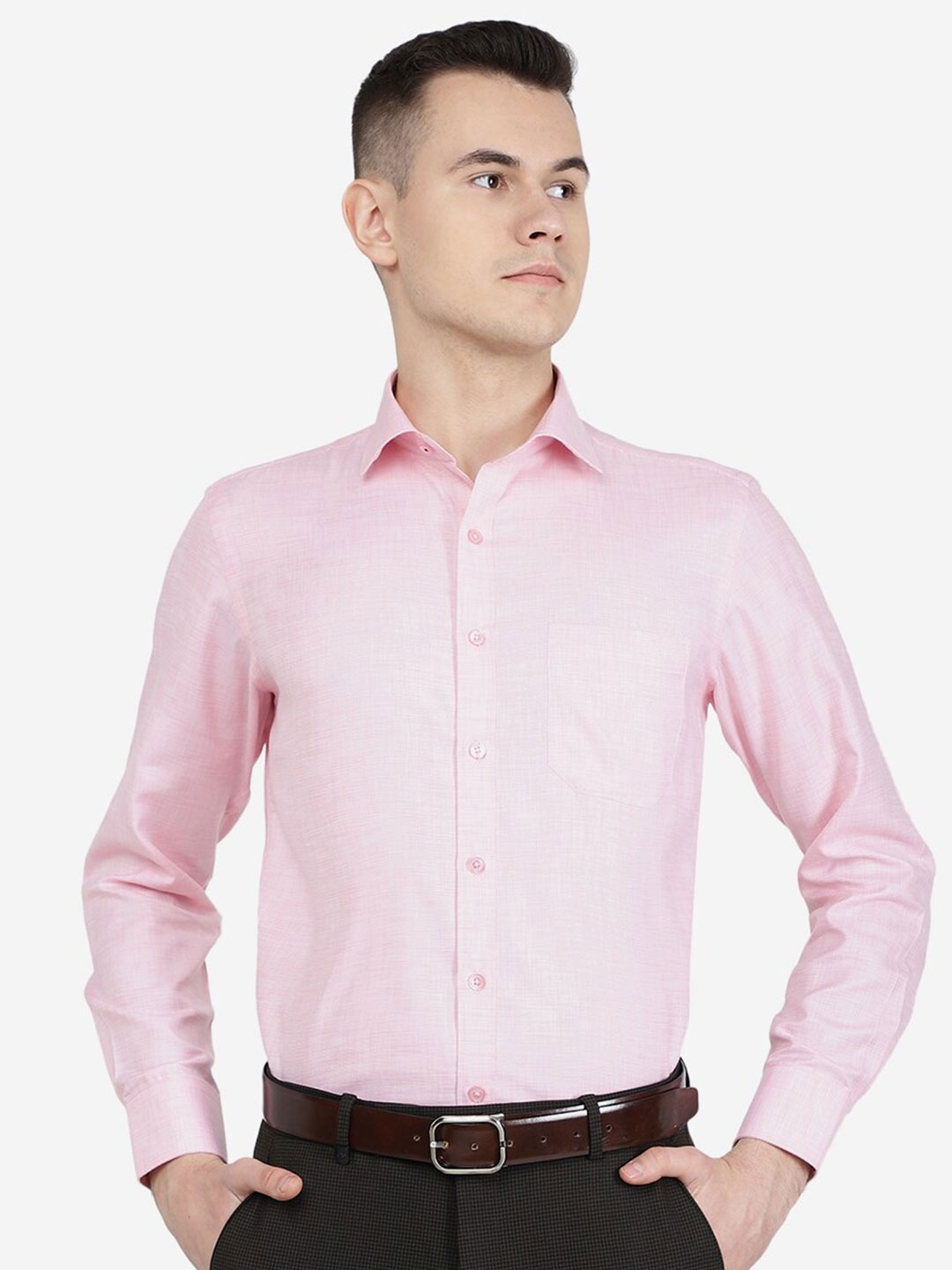 

Greenfibre Long Sleeves Slim Fit Formal Cotton Shirt, Pink