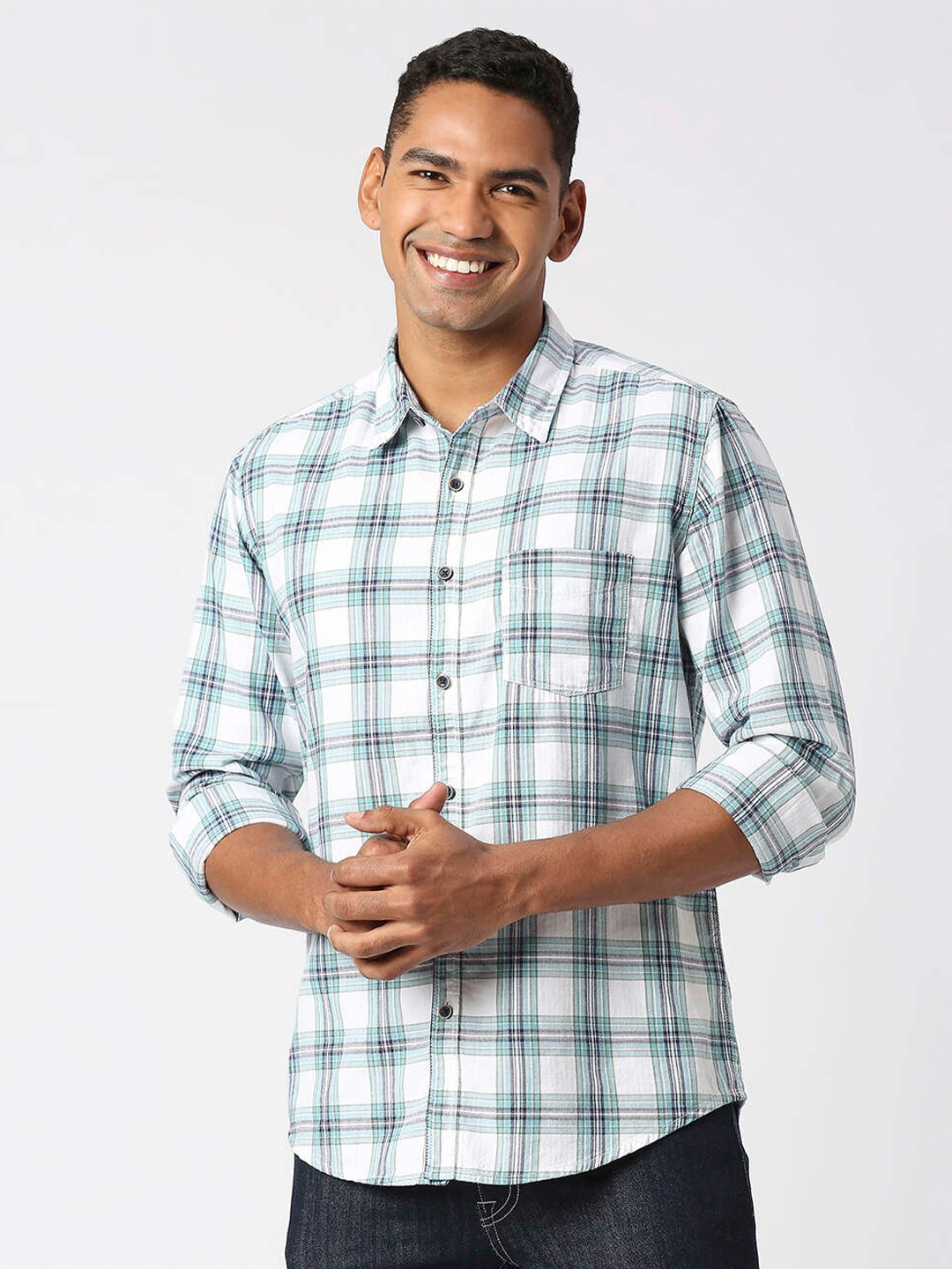 

Pepe Jeans Tartan Checks Cotton Casual Shirt, Blue