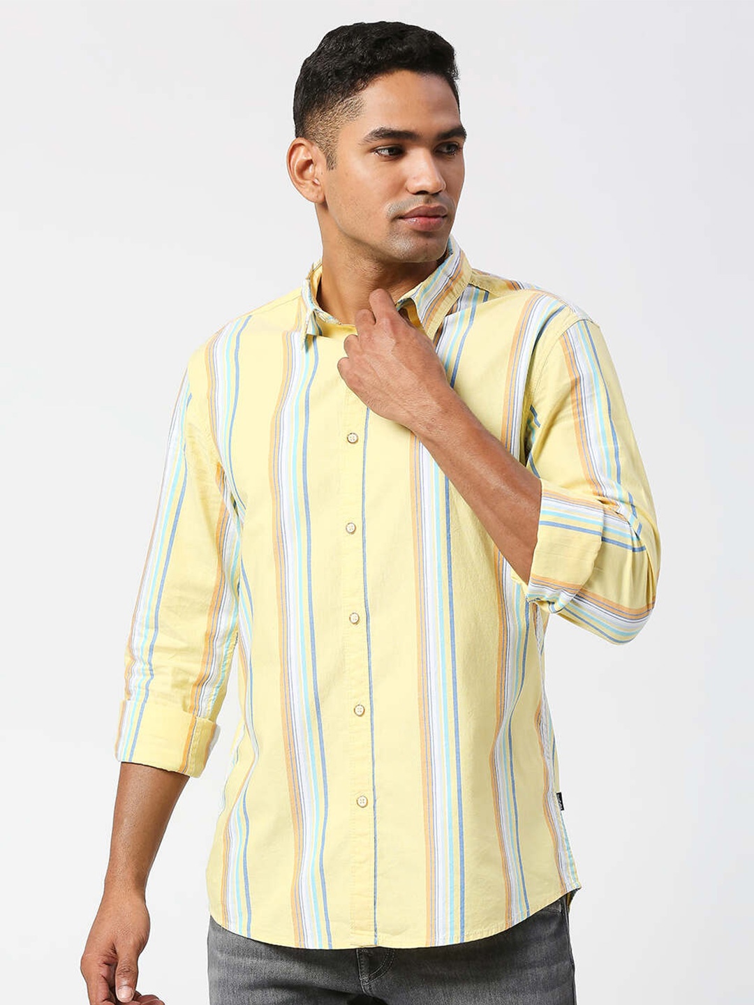 

Pepe Jeans Relaxed Striped Cotton Casual Shirt, Yellow