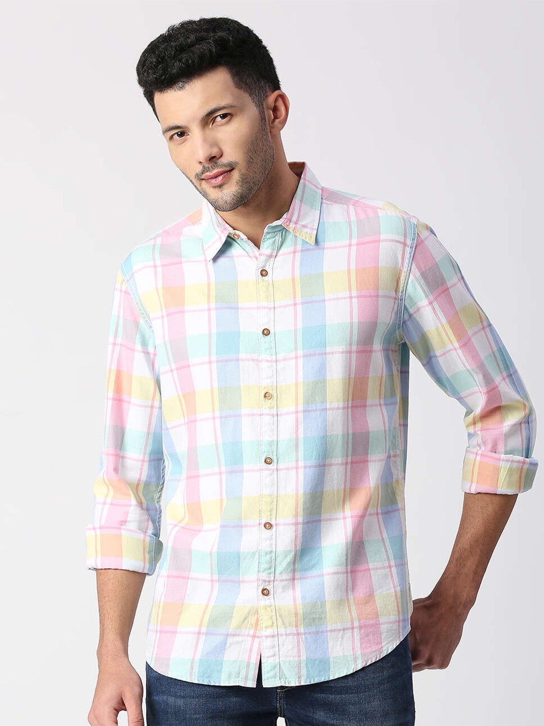 

Pepe Jeans Tartan Checked Relaxed Casual Shirt, White