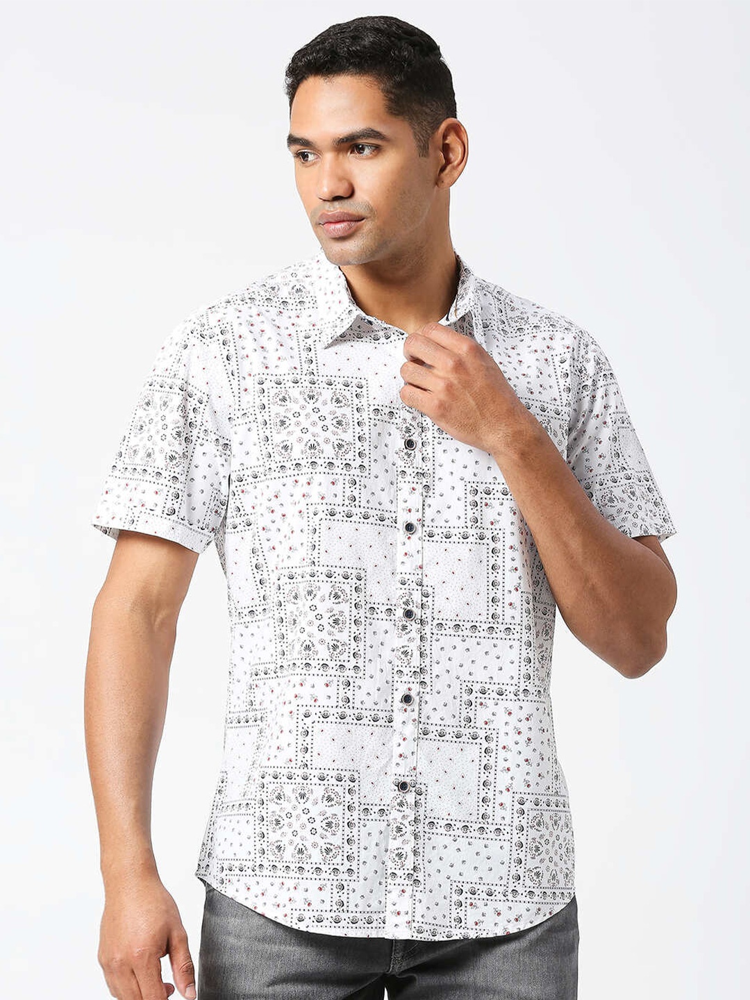 

Pepe Jeans Bandana Printed Relaxed Casual Shirt, White