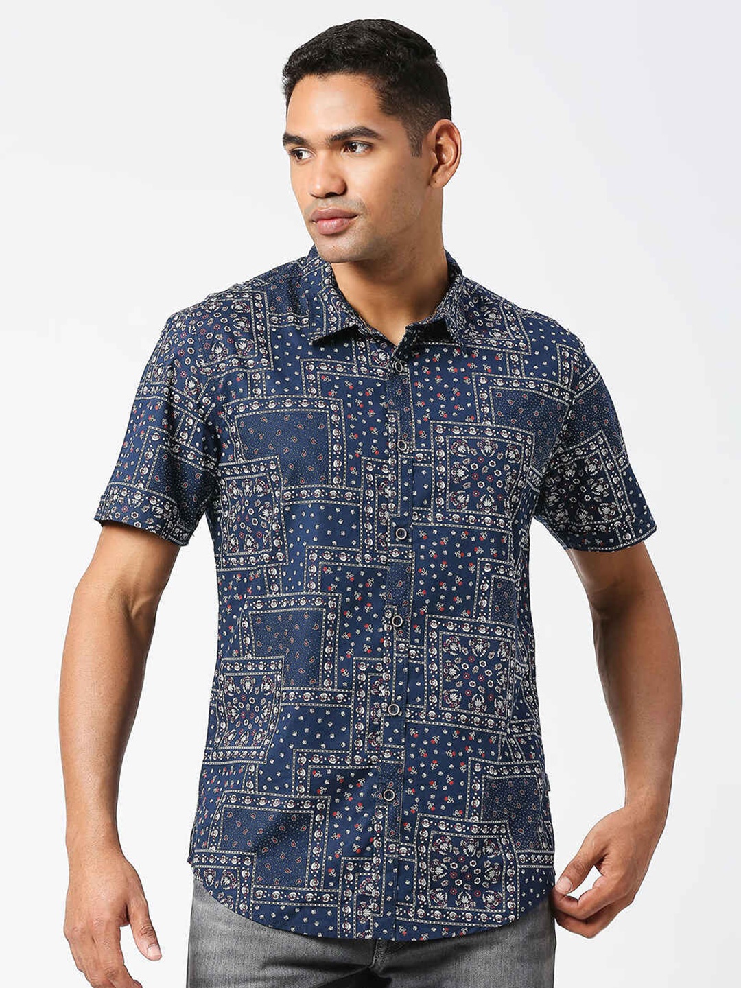 

Pepe Jeans Bandana Printed Relaxed Casual Shirt, Blue