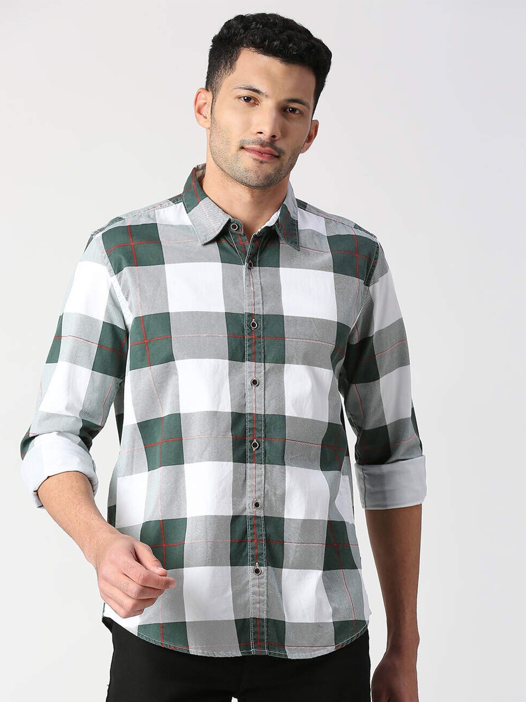 

Pepe Jeans Relaxed Denim Gingham Checked Casual Cotton Shirt, Green