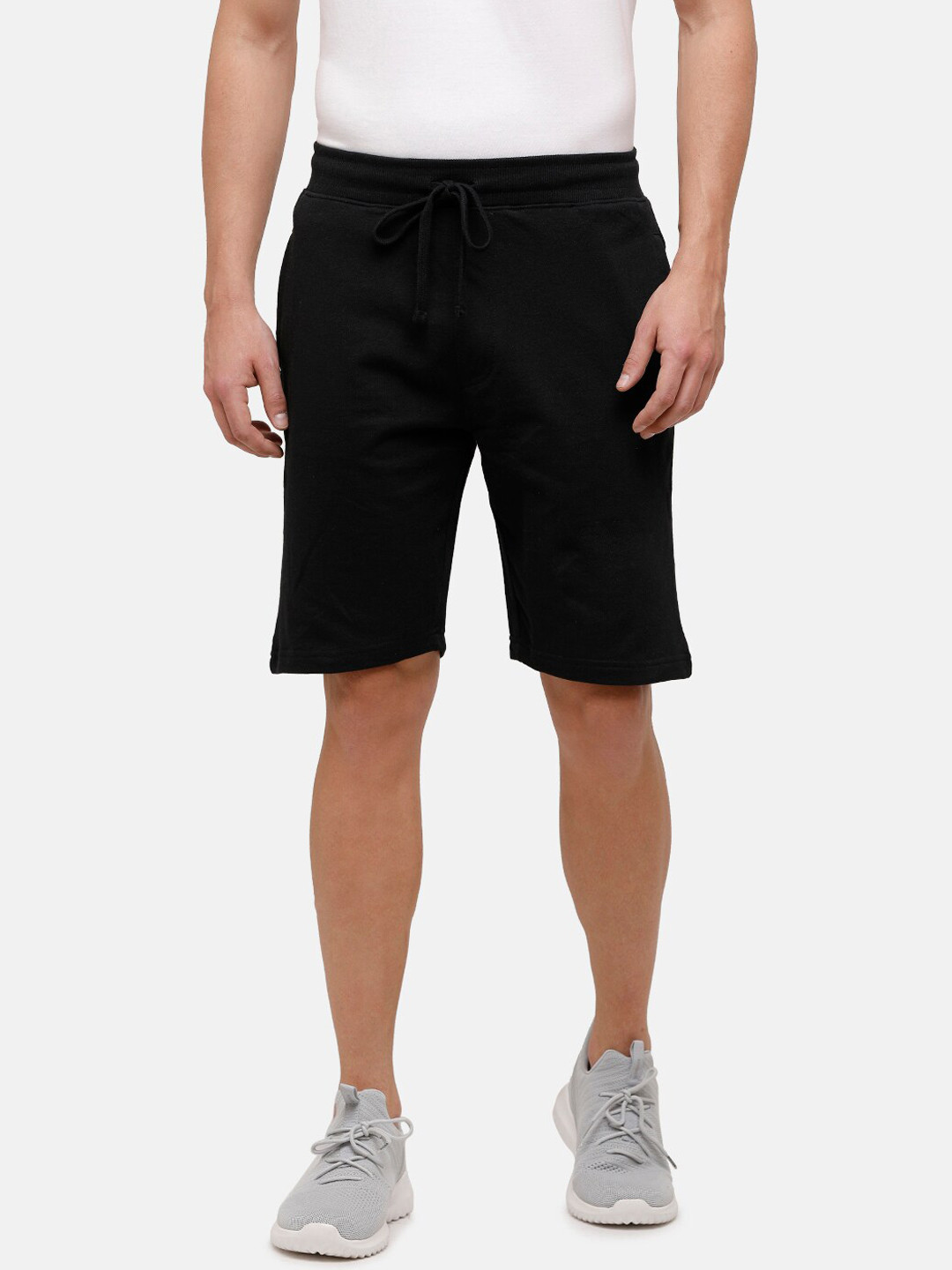 

MADSTO Men Cotton Regular-Fit Shorts, Black