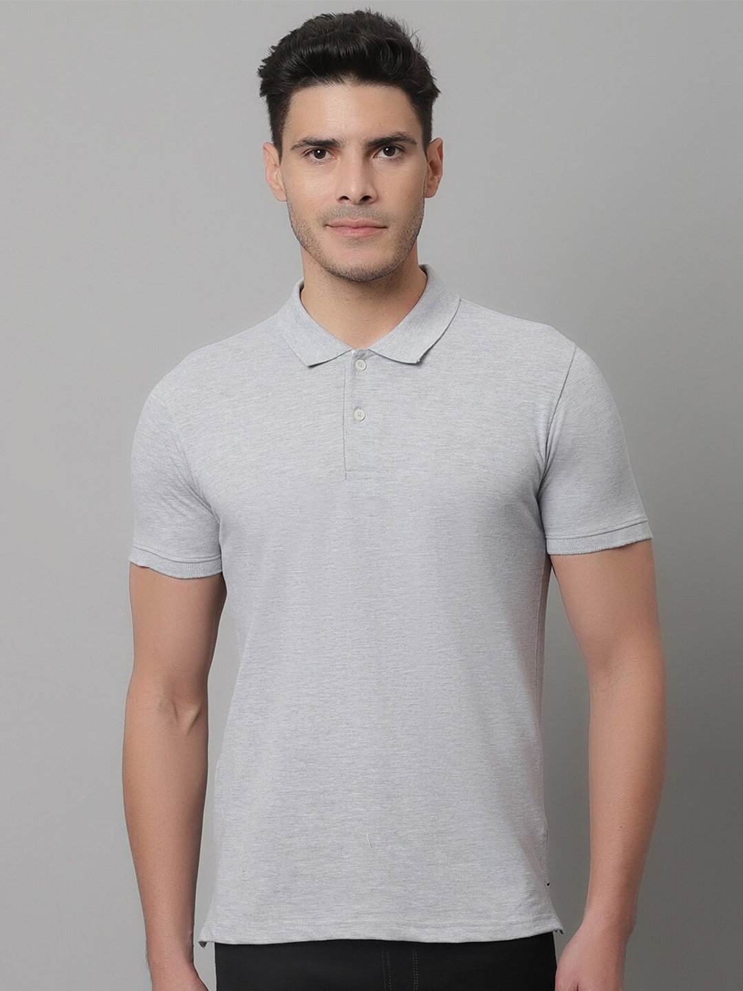 

Cantabil Polo Collar Cotton T-shirt, Grey