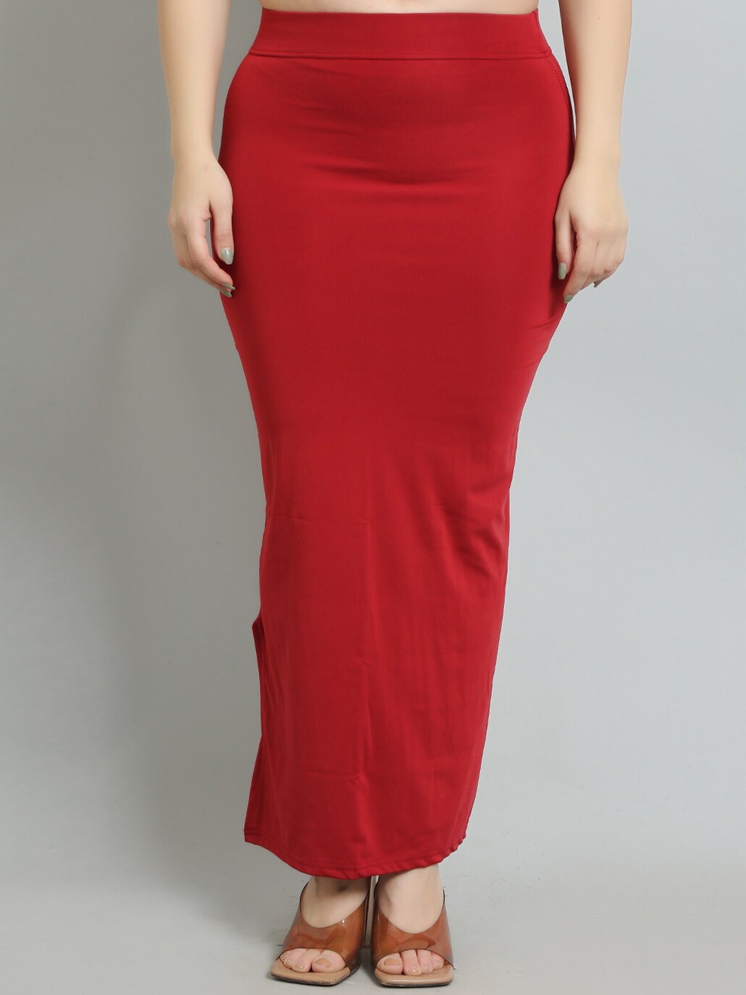 

Hill Islands Side Slit Saree Shapewear, Red