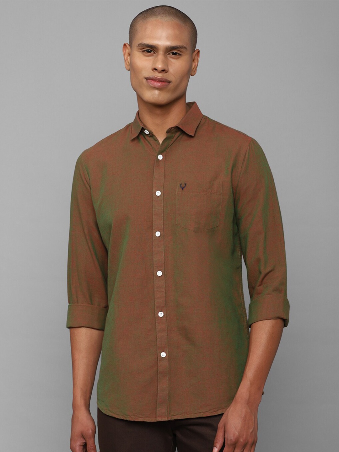 

Allen Solly Slim Fit Casual Cotton Linen Shirt, Maroon
