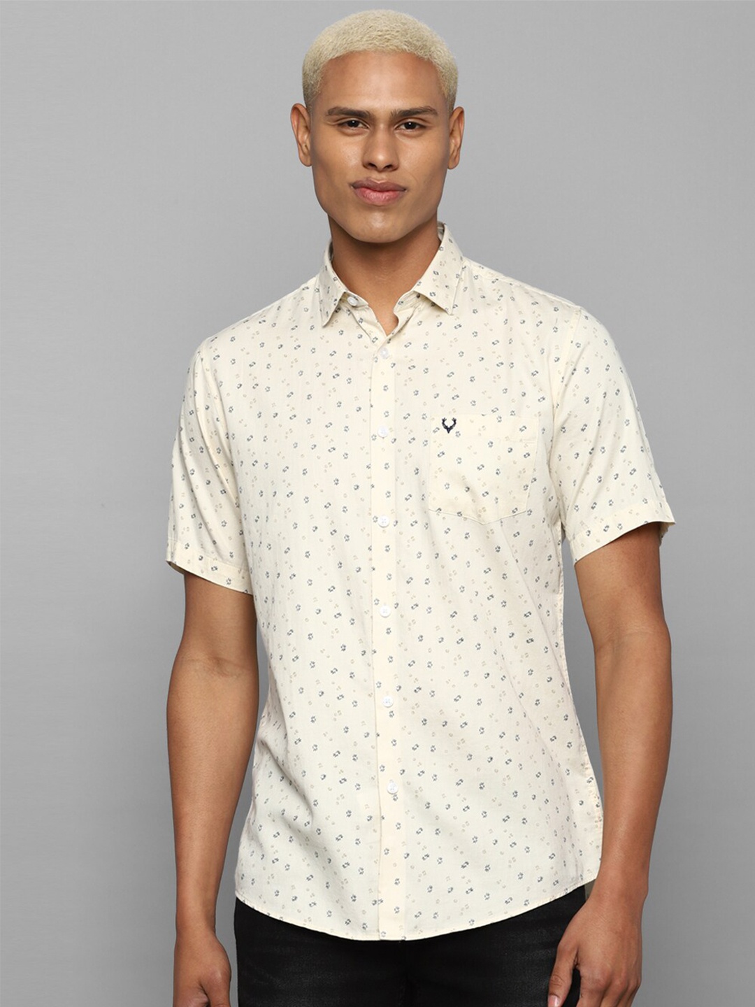 

Allen Solly Micro Ditsy Printed Cotton Casual Shirt, Cream