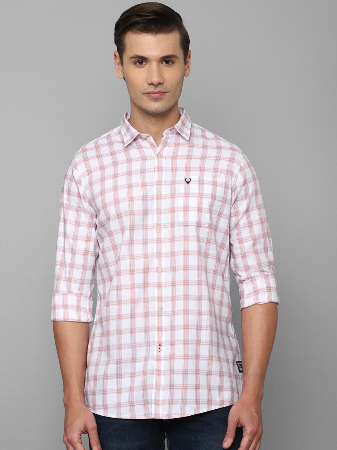 

Allen Solly Sport Checked Pure Cotton Slim Fit Casual Shirt, White