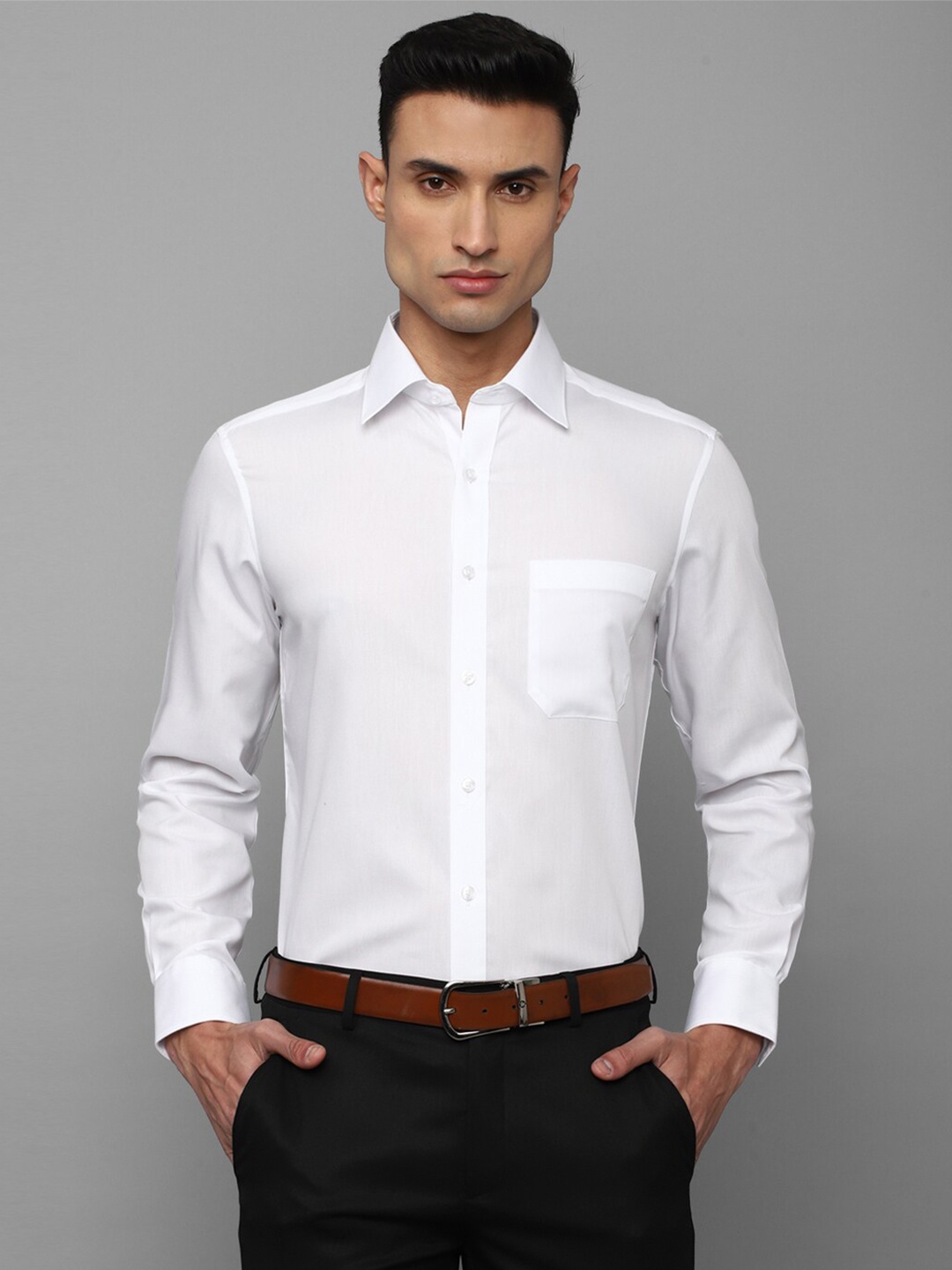 

Louis Philippe Plus Size Cotton Formal Shirt, White