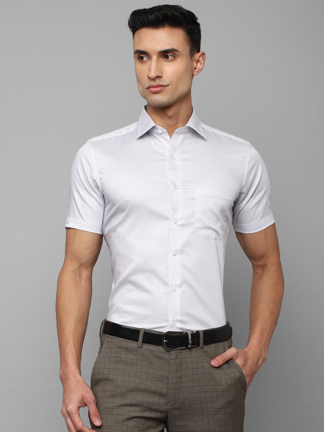 

Louis Philippe Plus Size Cotton Formal Shirt, Grey