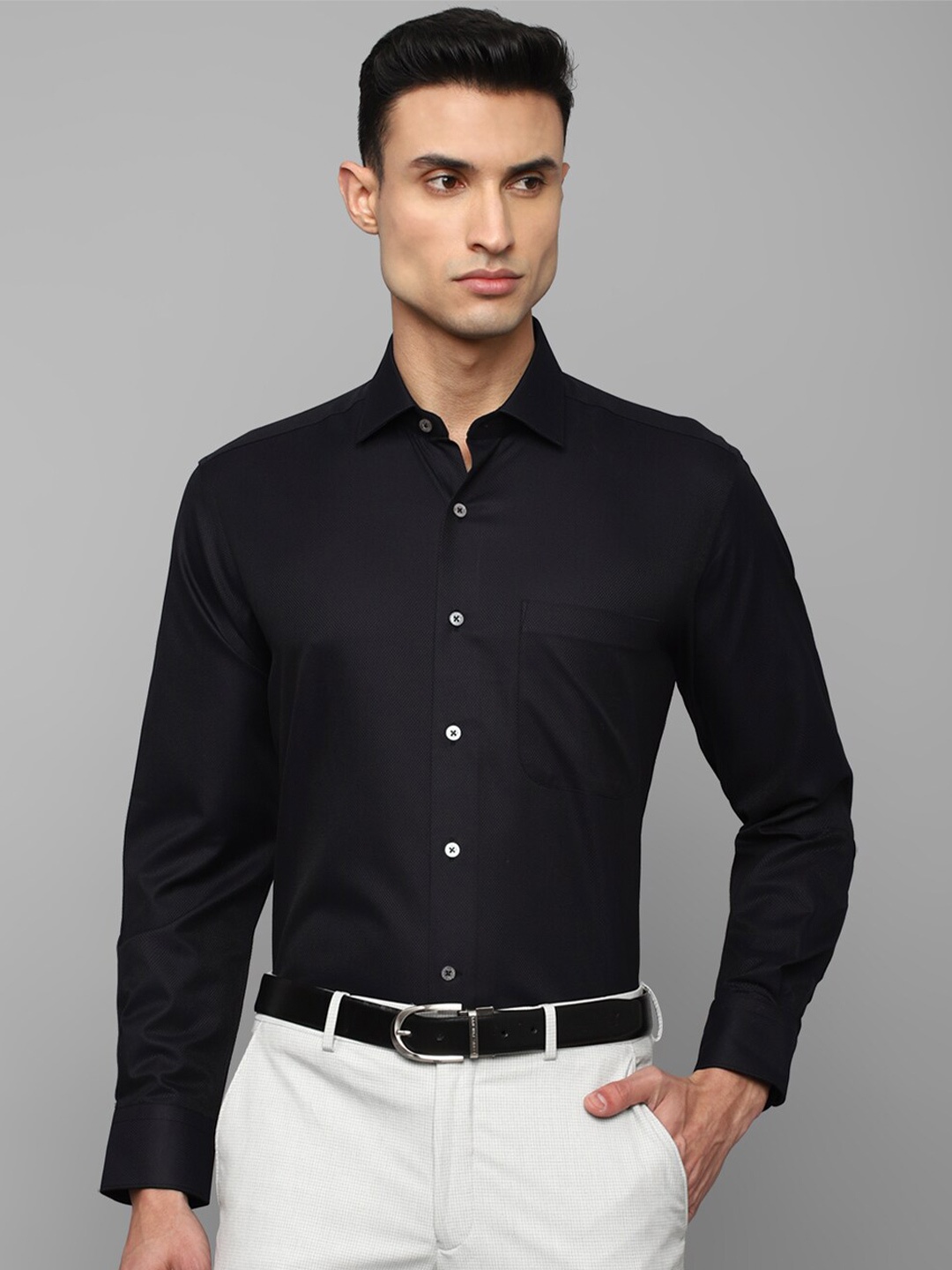 

Luxure by Louis Philippe Men Formal Cotton Shirt, Black