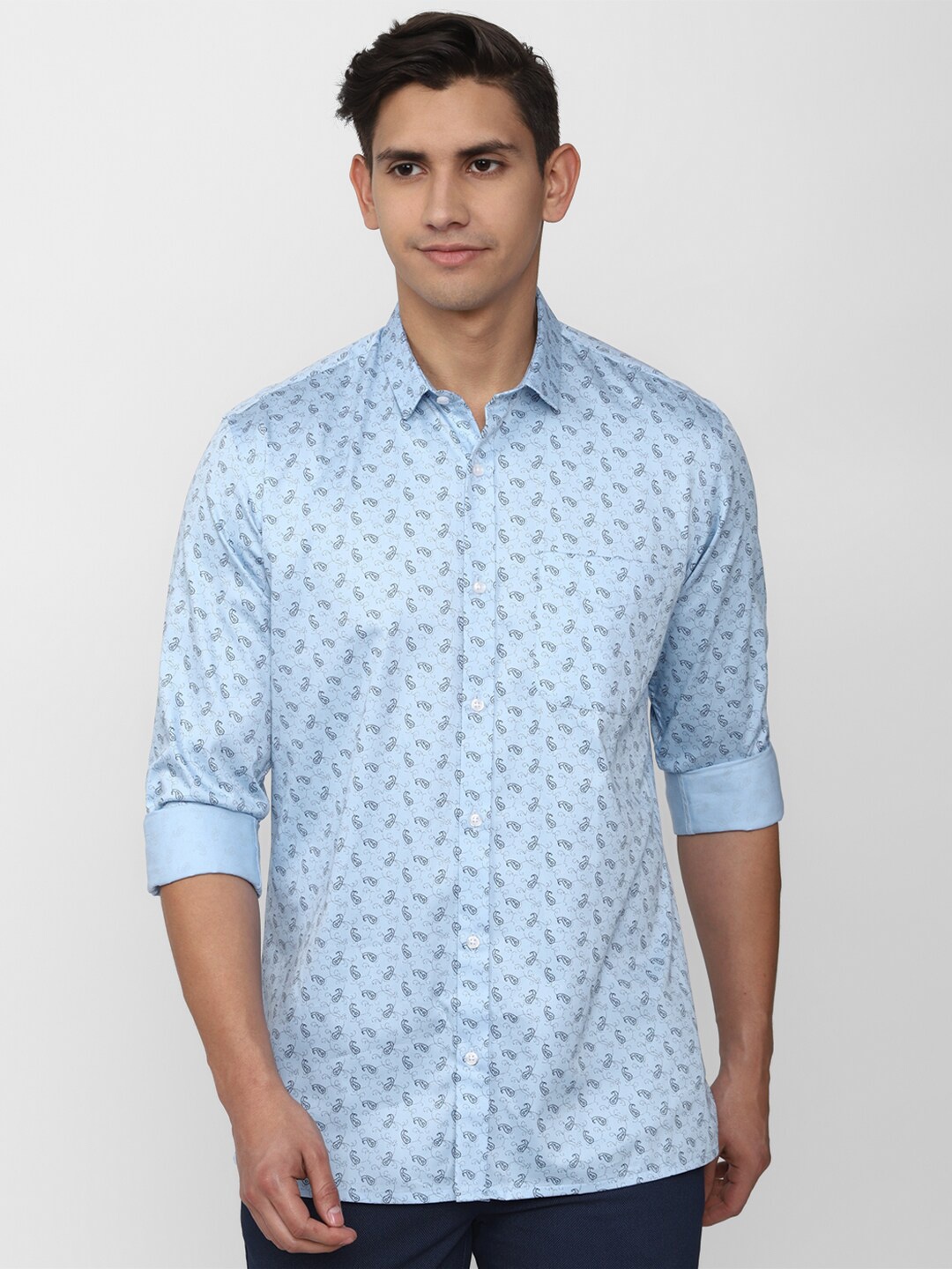 

Peter England Ethnic Motifs Printed Pure Cotton Casual Shirt, Blue