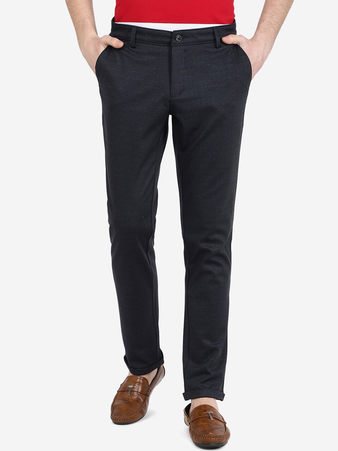 

JADE BLUE Men Slim Fit Trousers