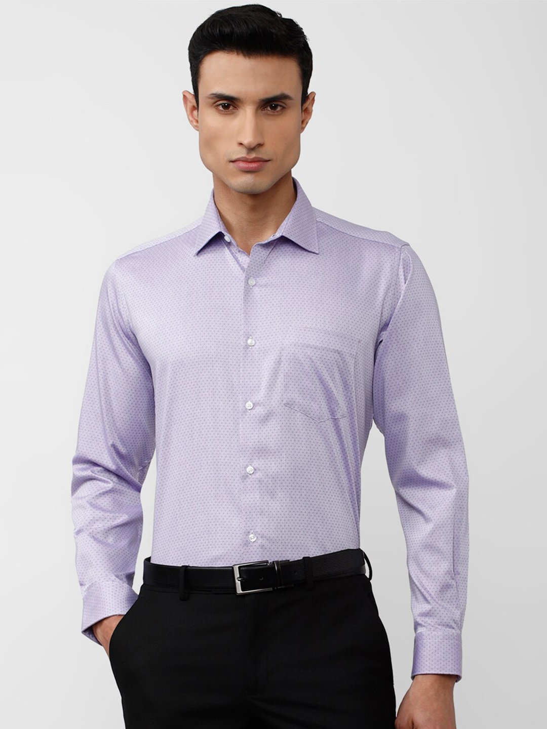 

Van Heusen Spread Collar Cotton Formal Shirt, Purple