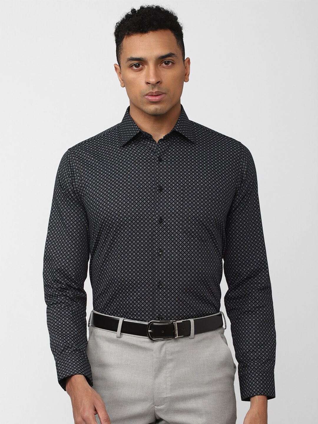 

Van Heusen Micro Ditsy Printed Slim Fit Formal Pure Cotton Shirt, Grey