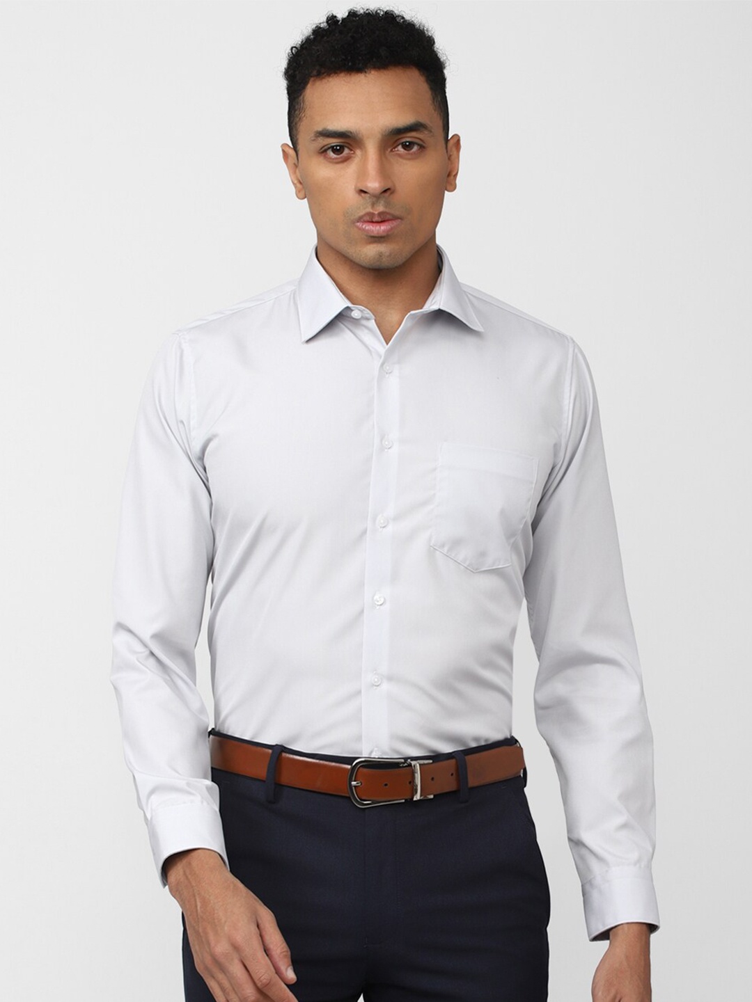 

Van Heusen Slim Fit Spread Collar Pure Cotton Formal Shirt, Grey