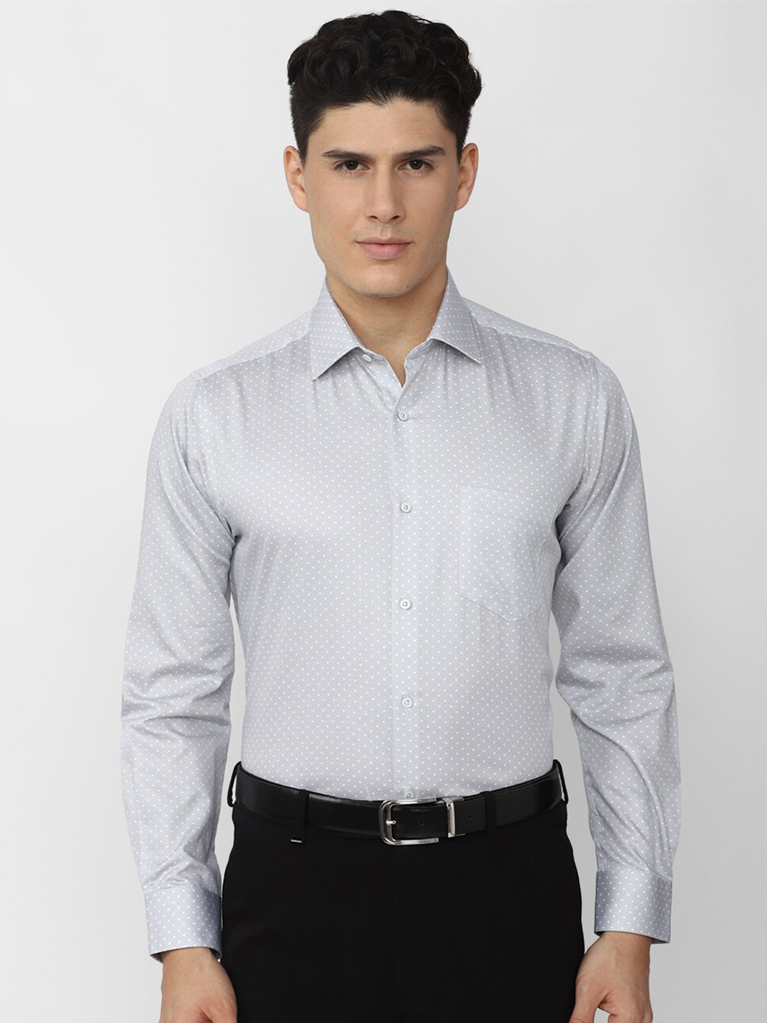 

Van Heusen Micro ditsy Printed Formal Pure Cotton Shirt, Grey