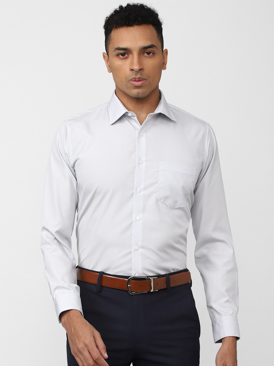 

Van Heusen Spread Collar Slim Fit Pure Cotton Formal Shirt, Grey