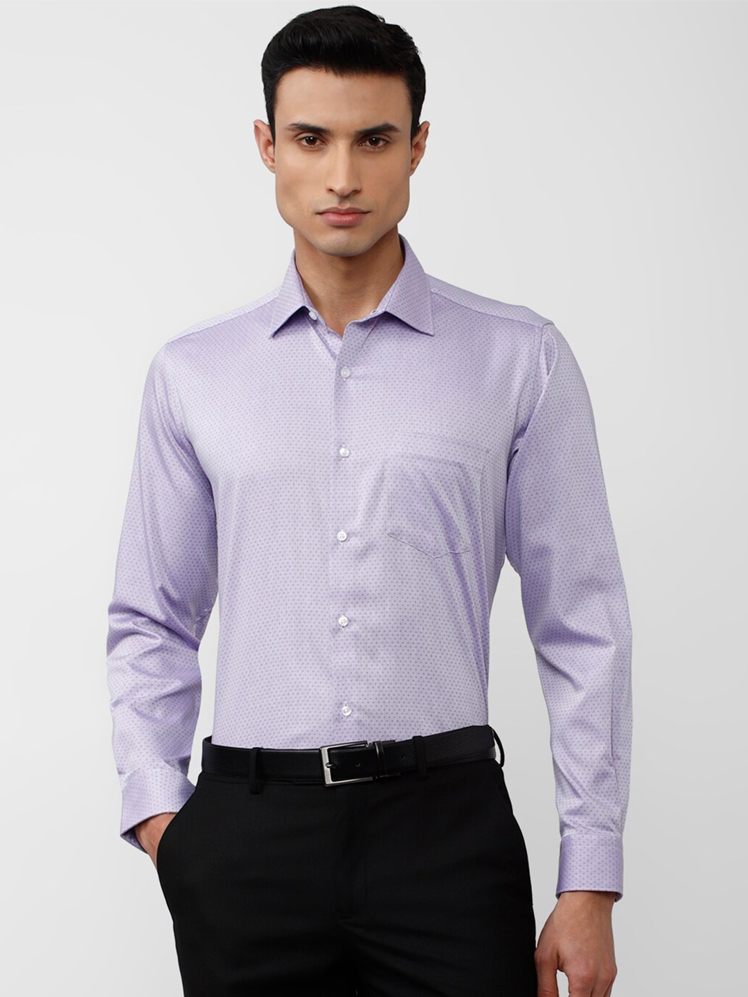 

Van Heusen Micro Ditsy Printed Pure Cotton Formal Shirt, Purple