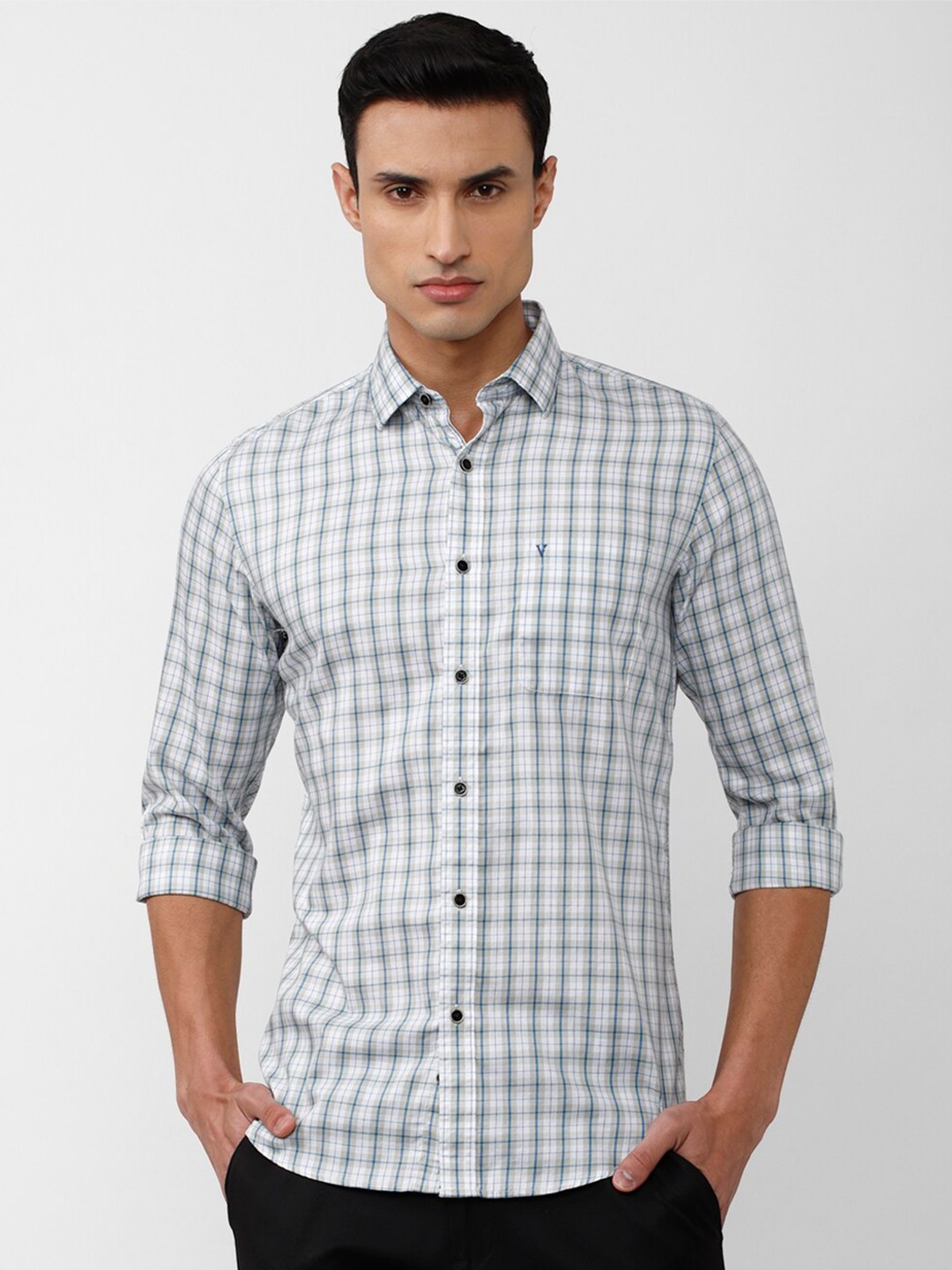 

Van Heusen Sport Slim Fit Checked Casual Cotton Shirt, White