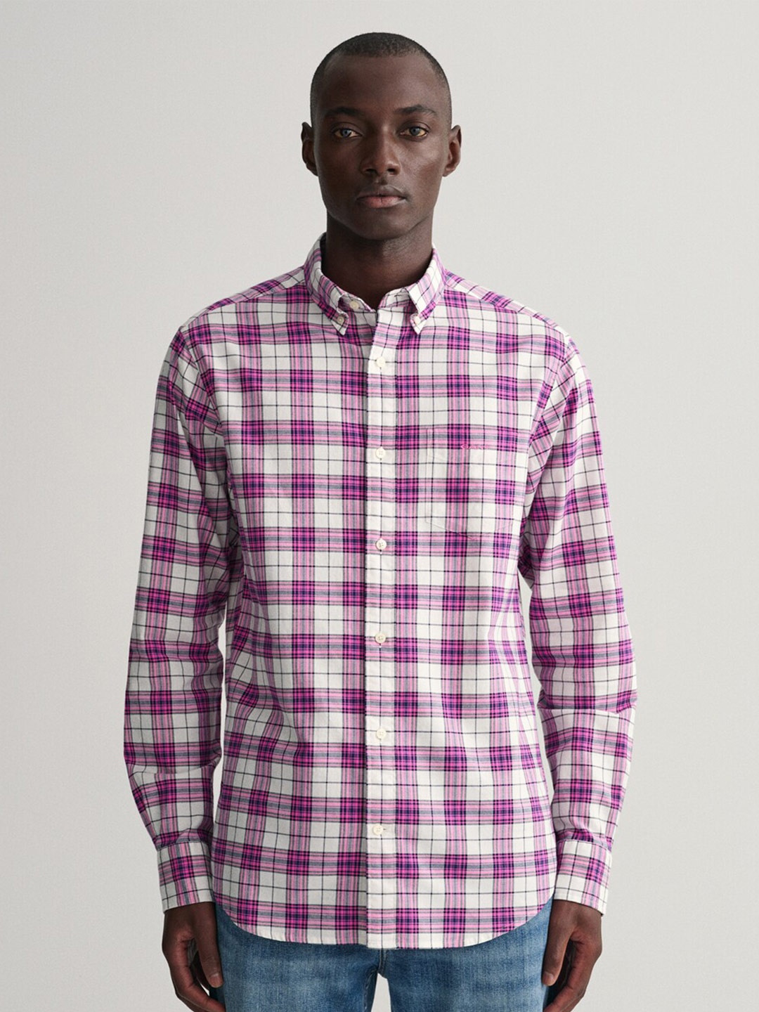 

GANT Modern Checked Cotton Casual Shirt, Pink
