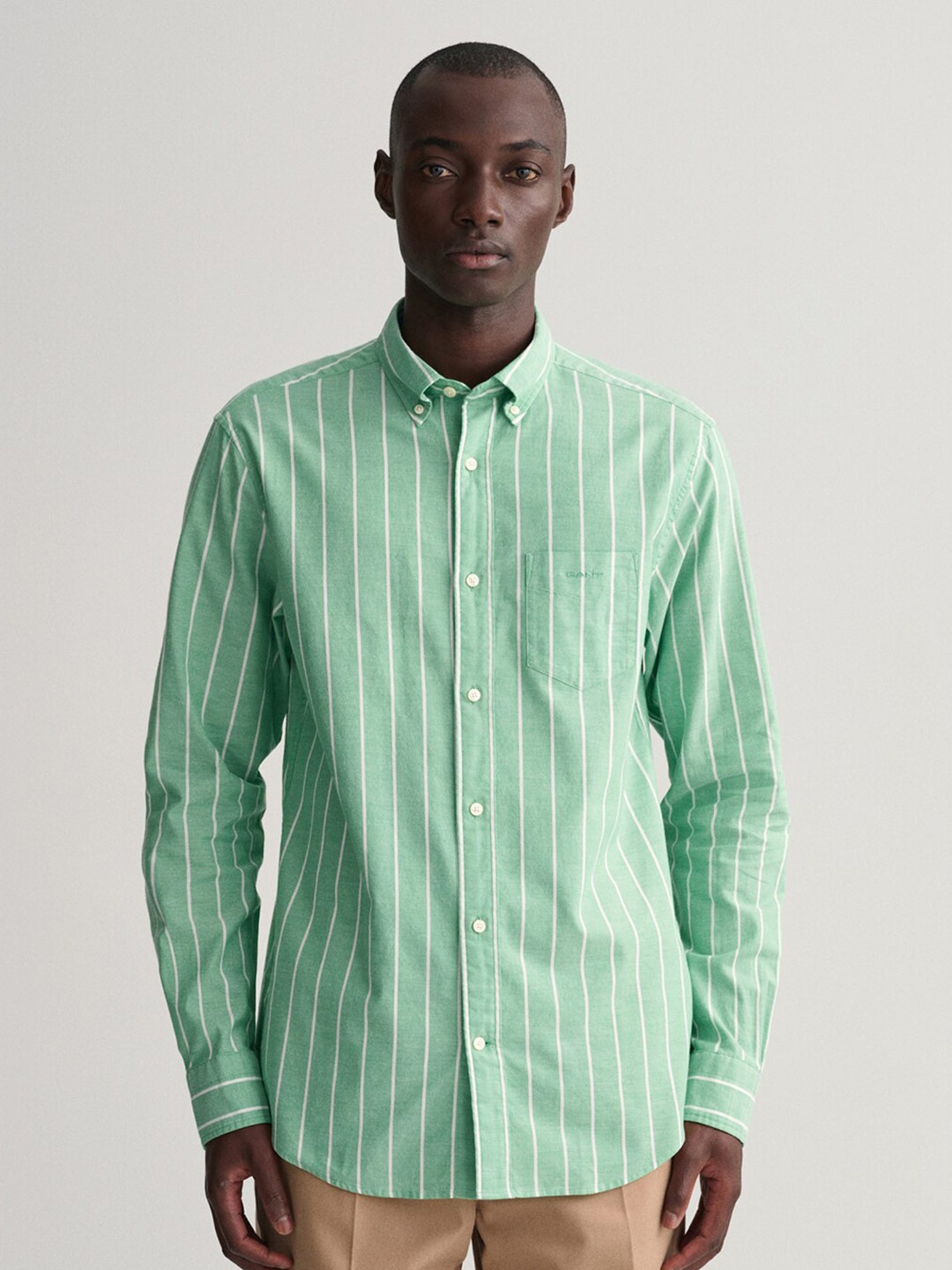 

GANT Modern Striped Cotton Casual Shirt, Green