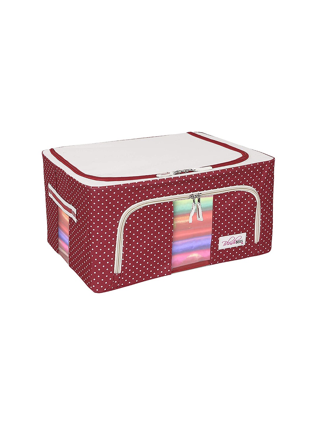 

Bajo's Red & White Polka Dot Printed Foldable Organiser