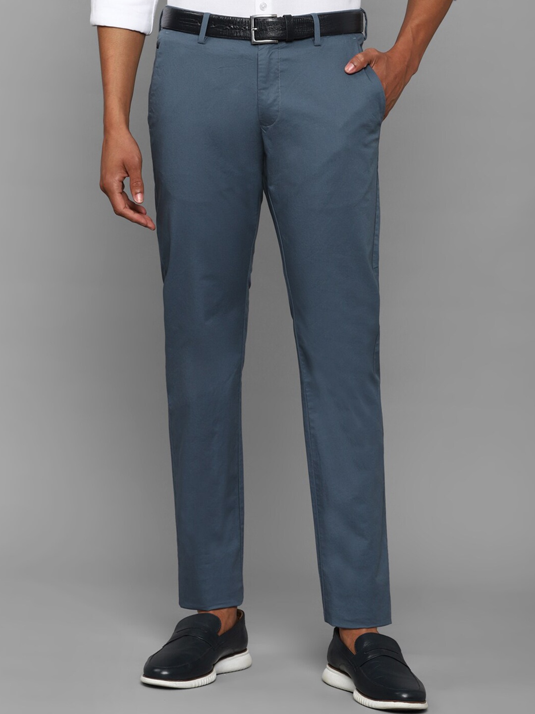 

Allen Solly Men Slim Fit Smart Casual Trousers, Blue