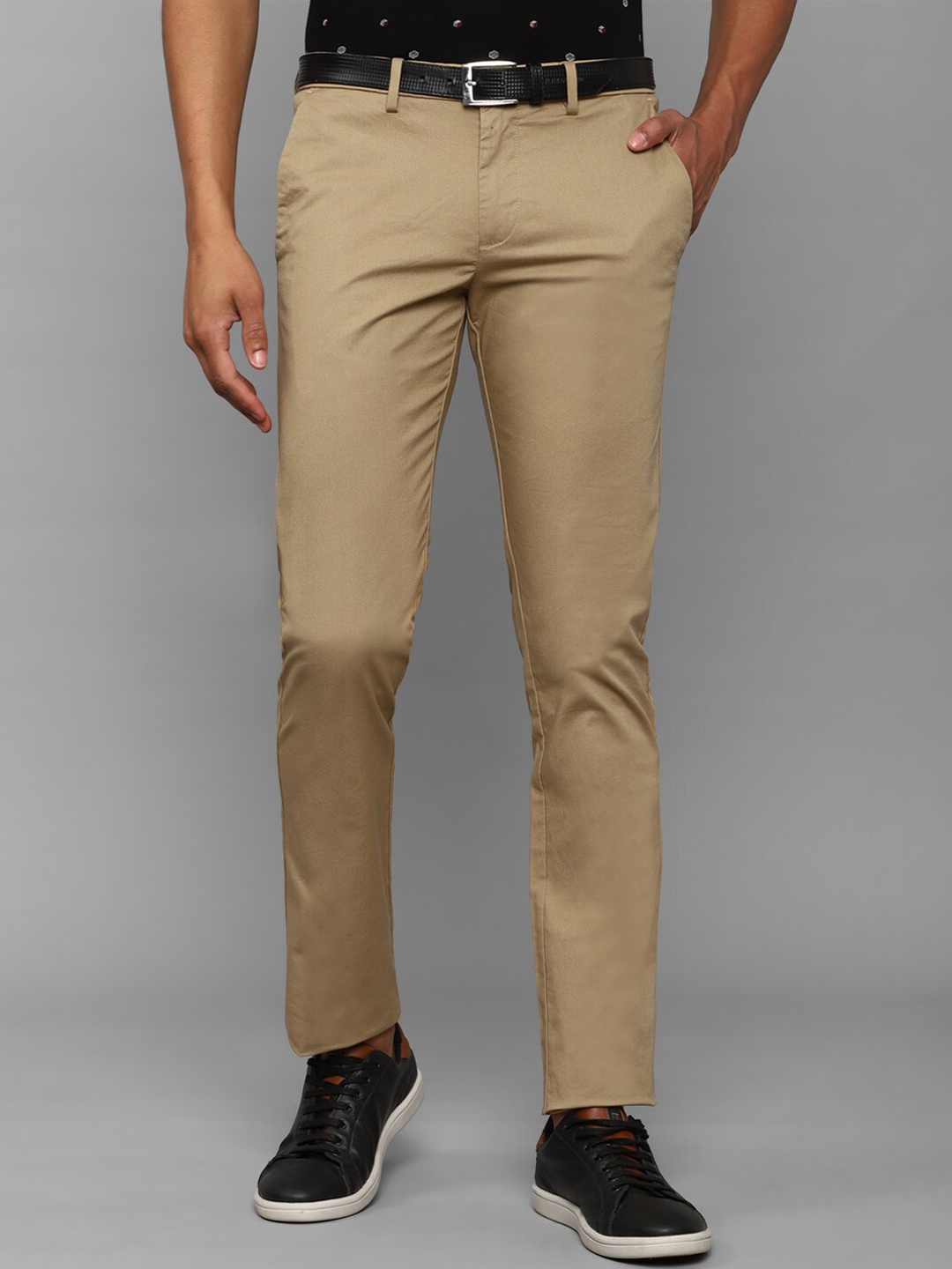 

Allen Solly Men Mid-Rise Slim Fit Trousers, Khaki