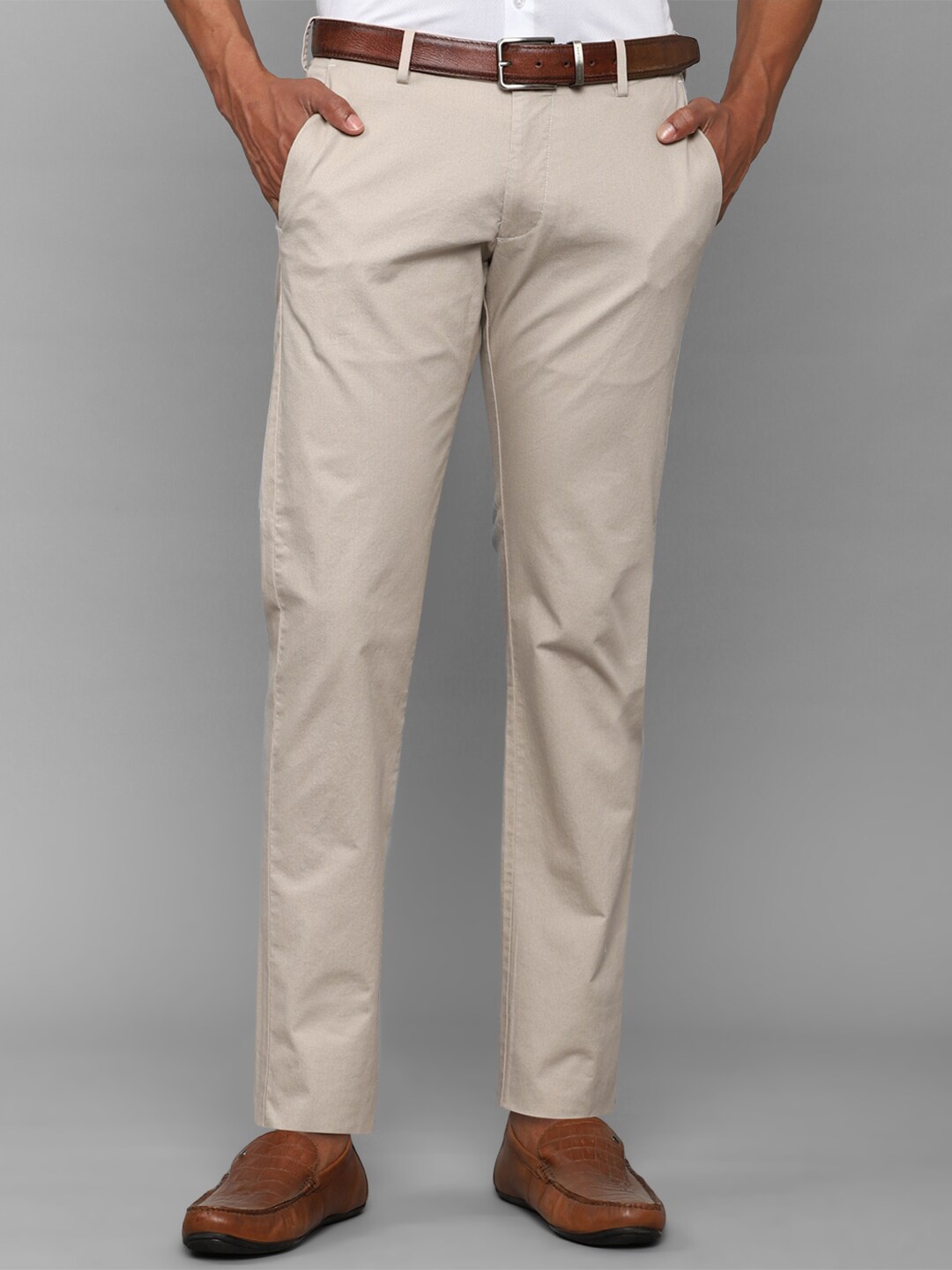

Allen Solly Men Slim Fit Chinos Trousers, Beige