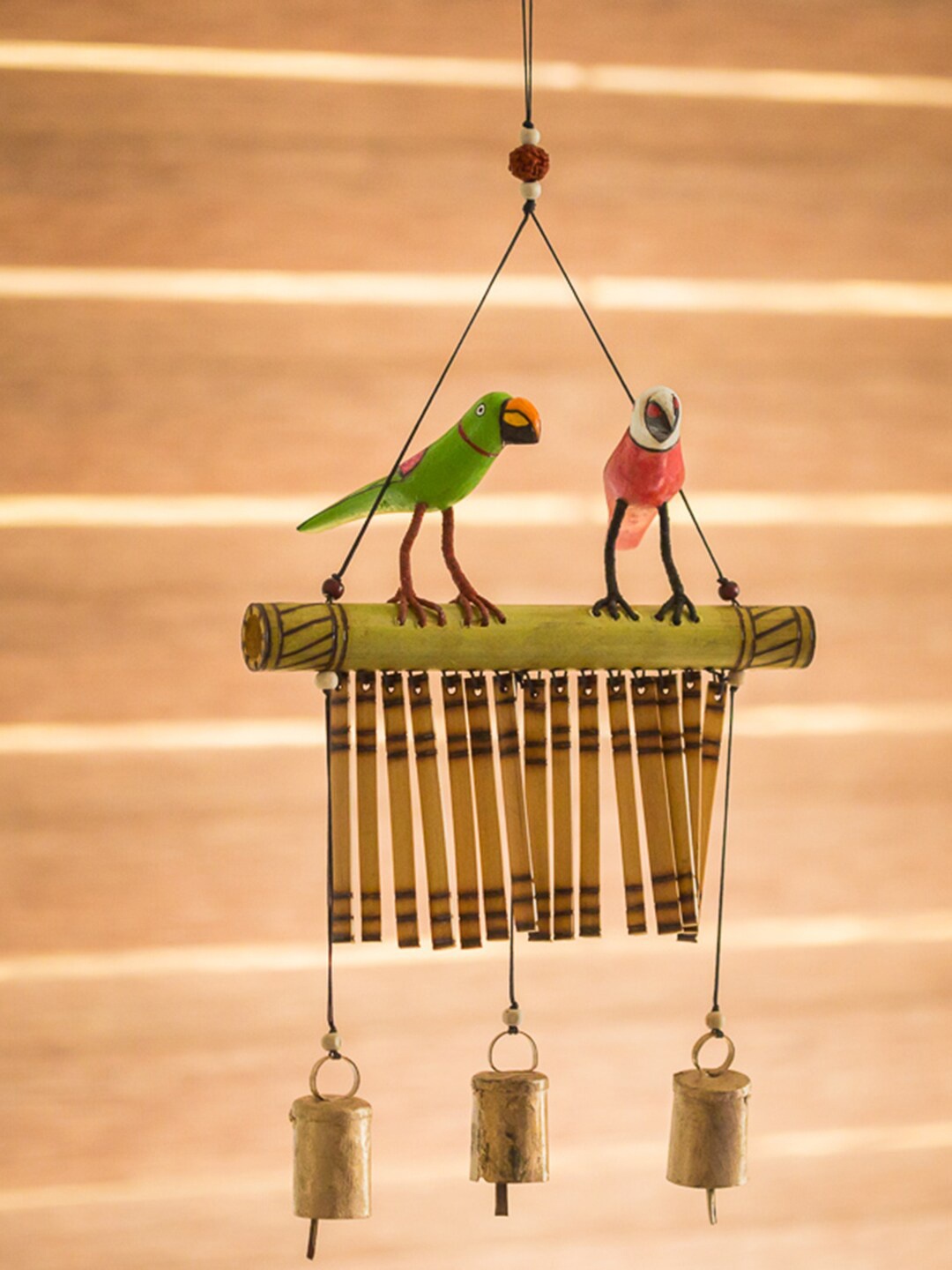 ExclusiveLane Brown Bird Collection Wooden Decorative Windchime