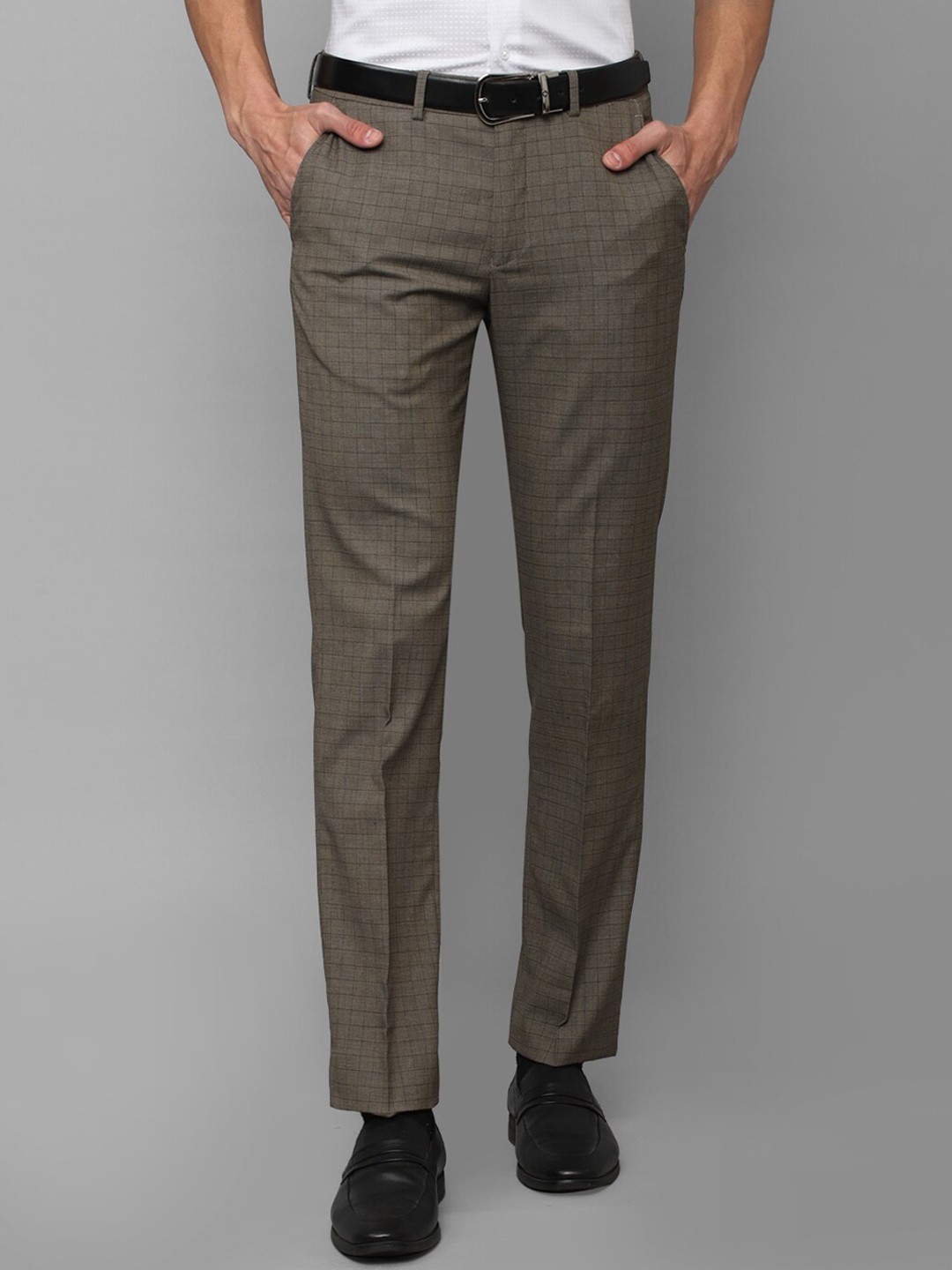 

Louis Philippe Men Mid-Rise Slim Fit Formal Trousers, Olive