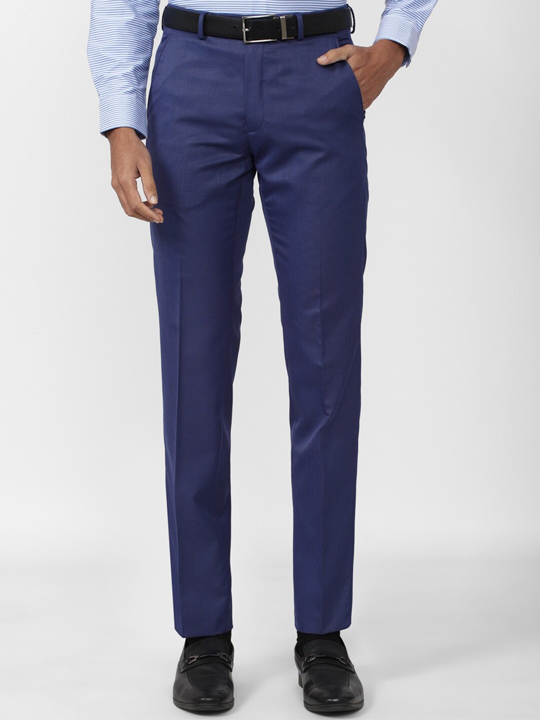 

Van Heusen Men Slim Fit Formal Trousers, Blue