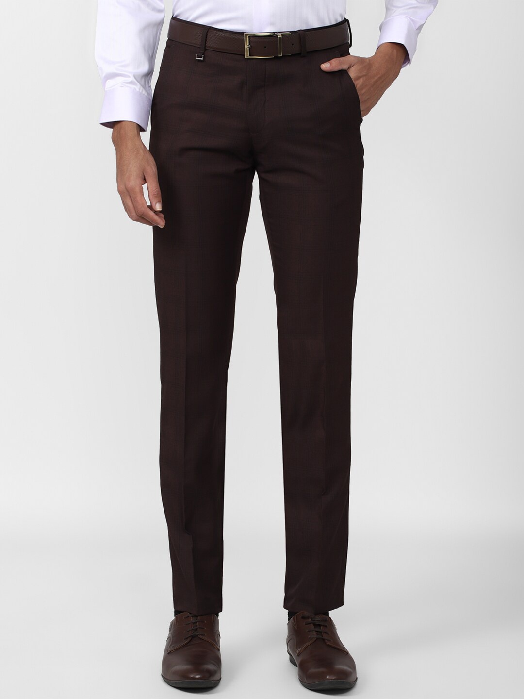 

Van Heusen Men Slim Fit Formal Trousers, Brown
