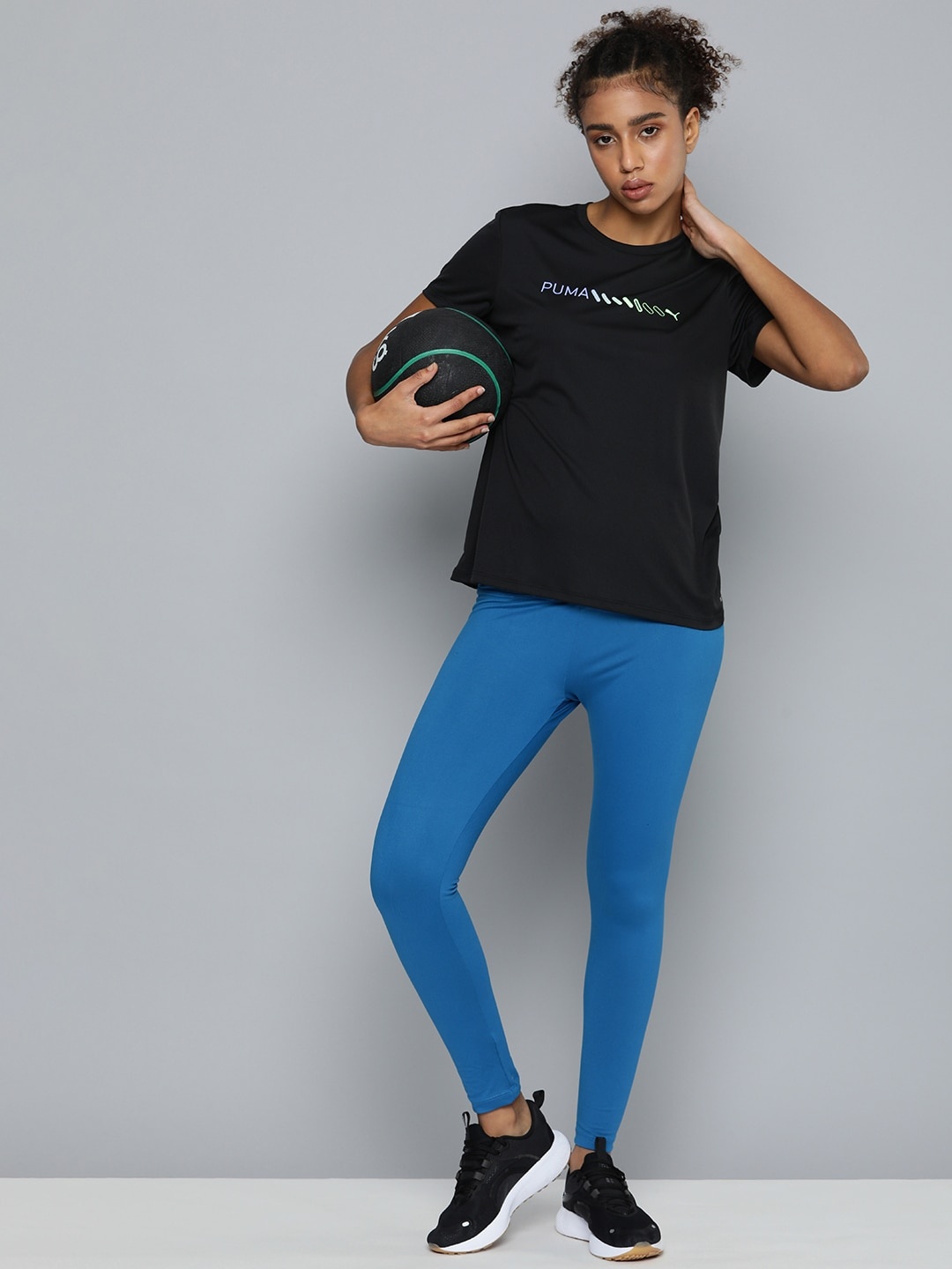 Puma Brand Logo Printed Dry-Cell Running T-shirt, Black