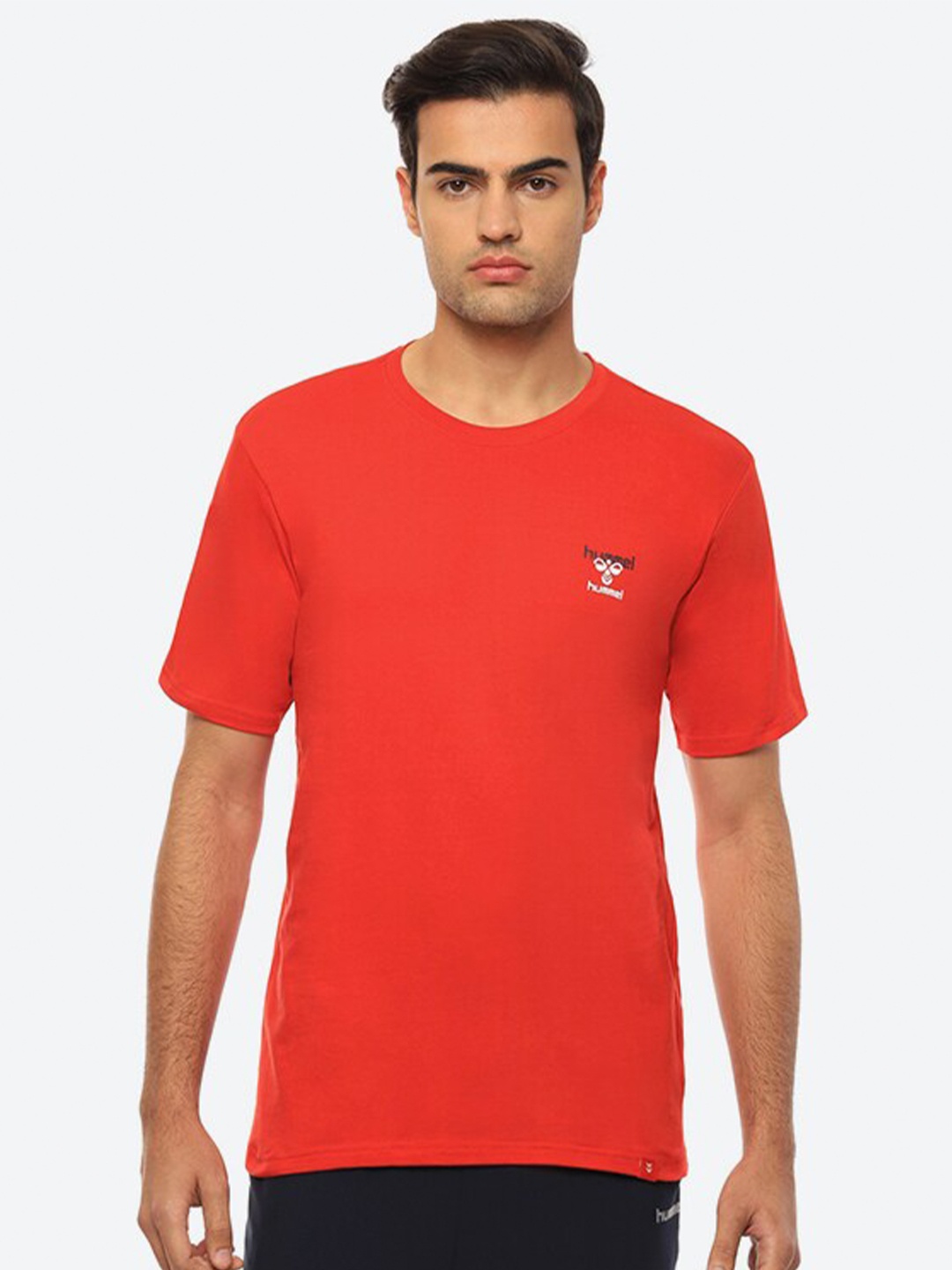 

hummel Round Neck Cotton Training or Gym T-shirt, Red