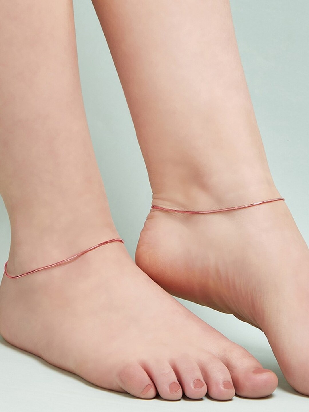 

Zavya Sterling Silver Set Of 2 Rose-Gold Plated Anklets